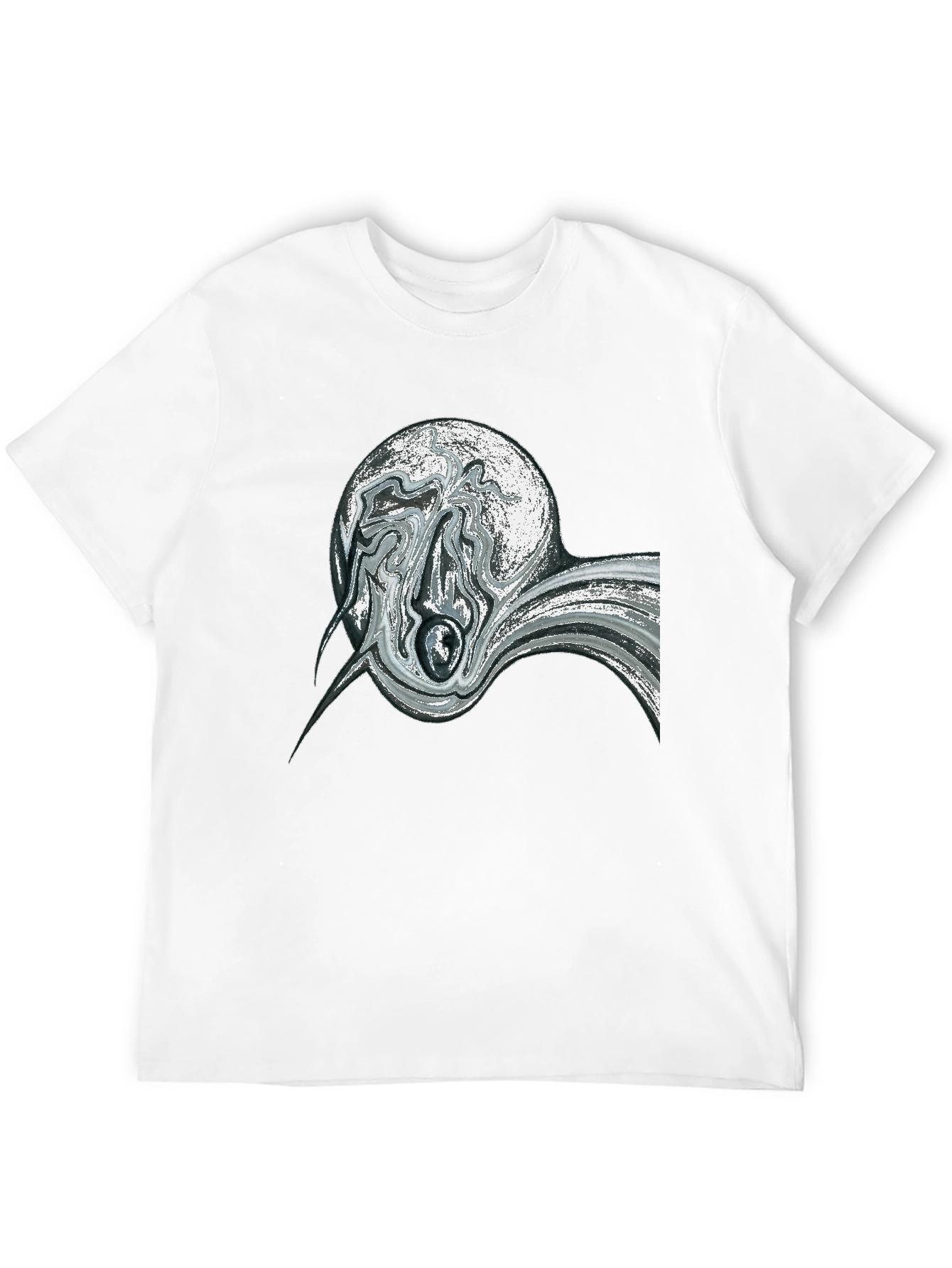 Abstract Swirl Graphic Black Tee