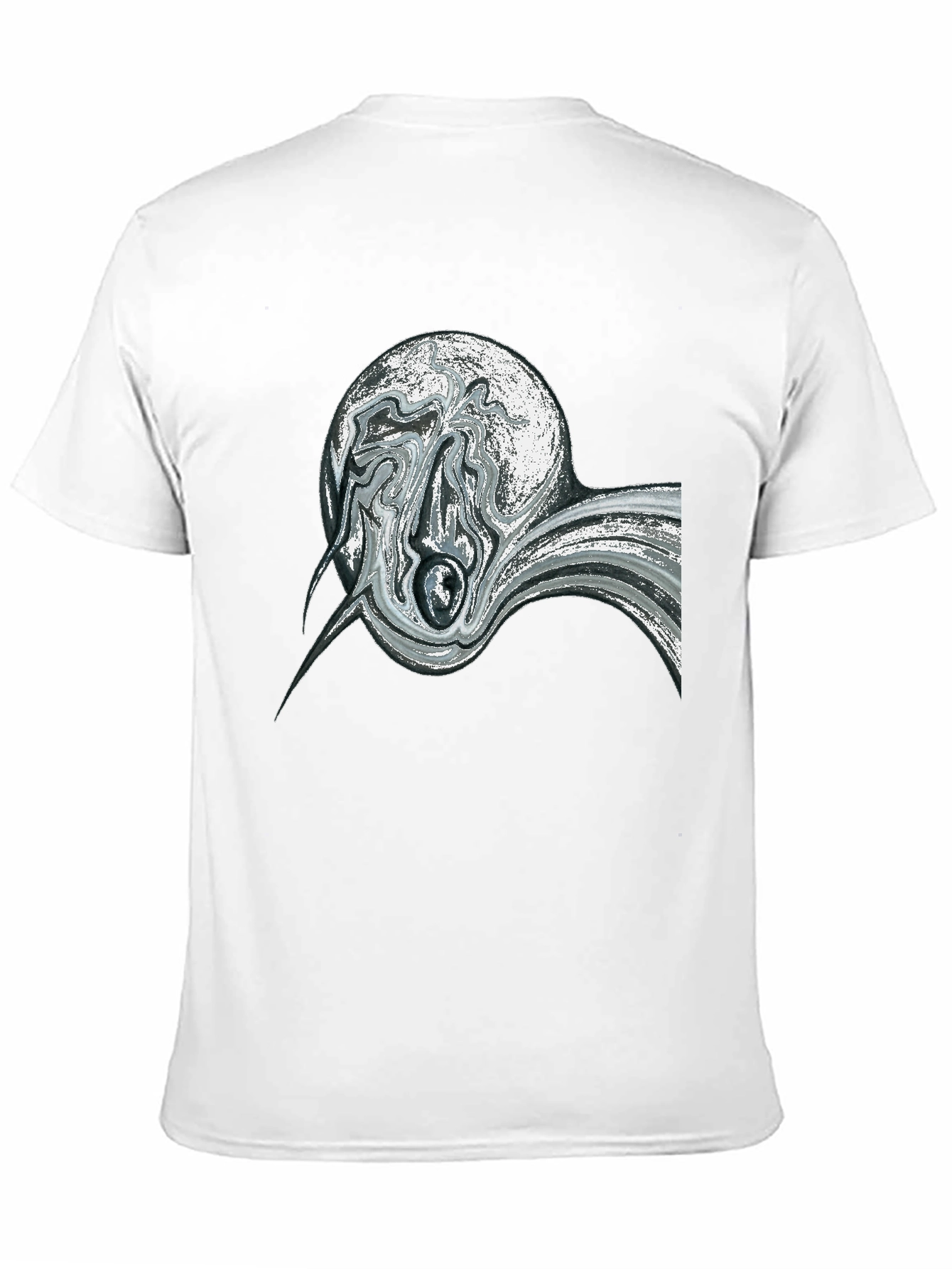 Abstract Swirl Graphic Black Tee