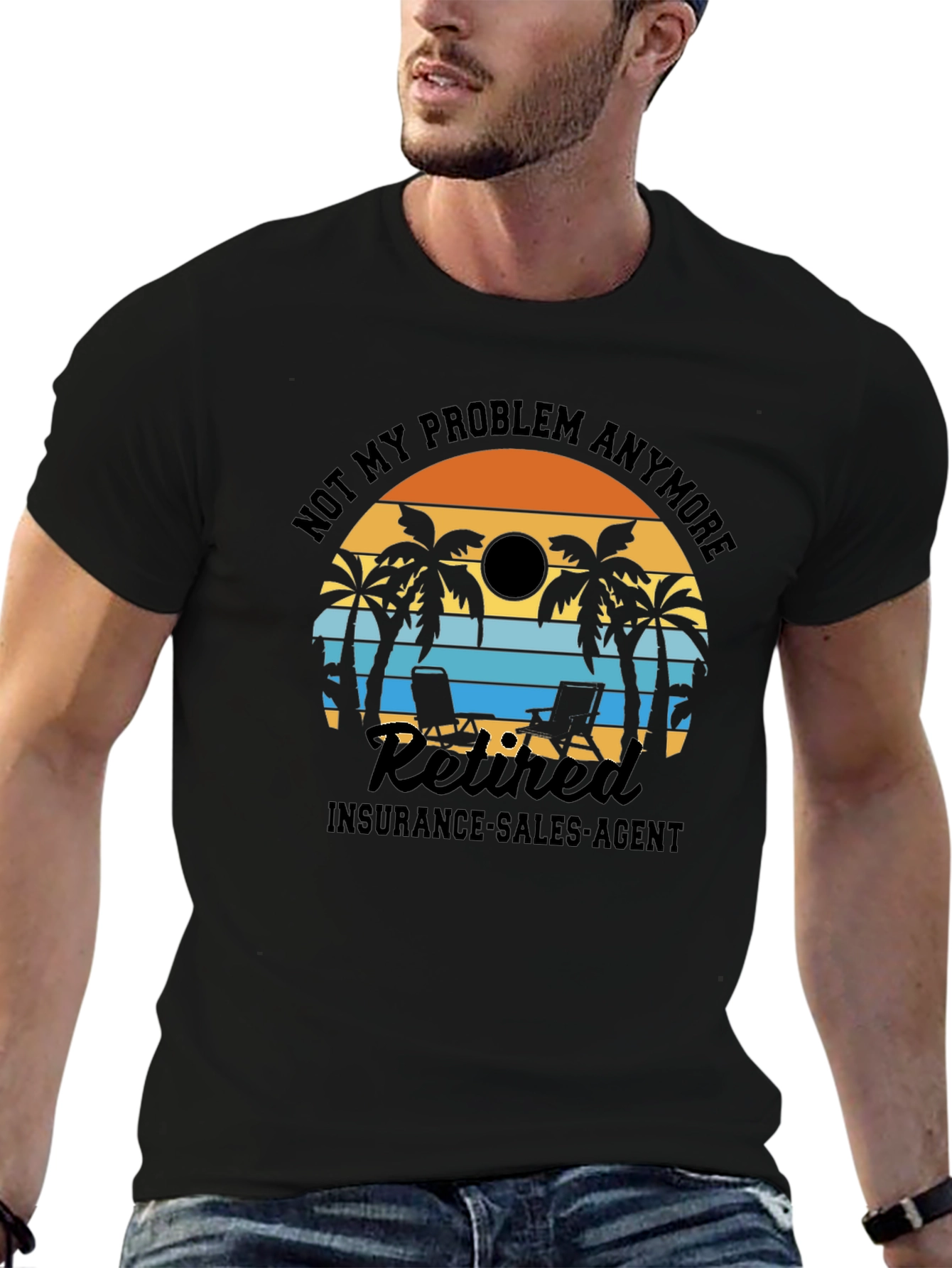 Retired Insurance Agent T-Shirt Palm Tree Sunset
