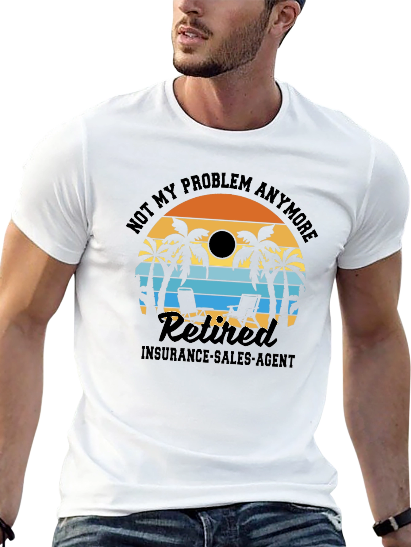 Retired Insurance Agent T-Shirt Palm Tree Sunset