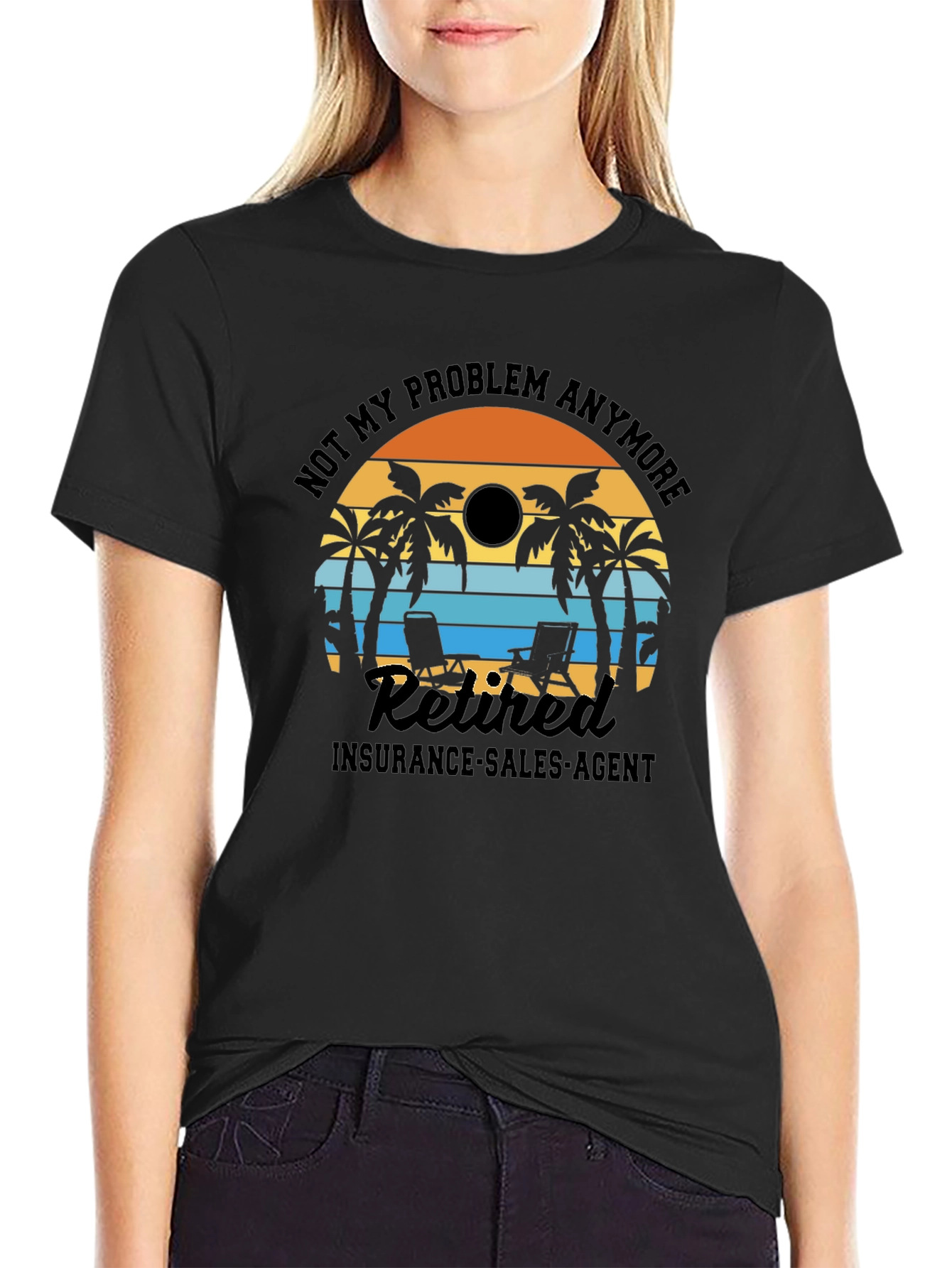Retired Insurance Agent T-Shirt Palm Tree Sunset
