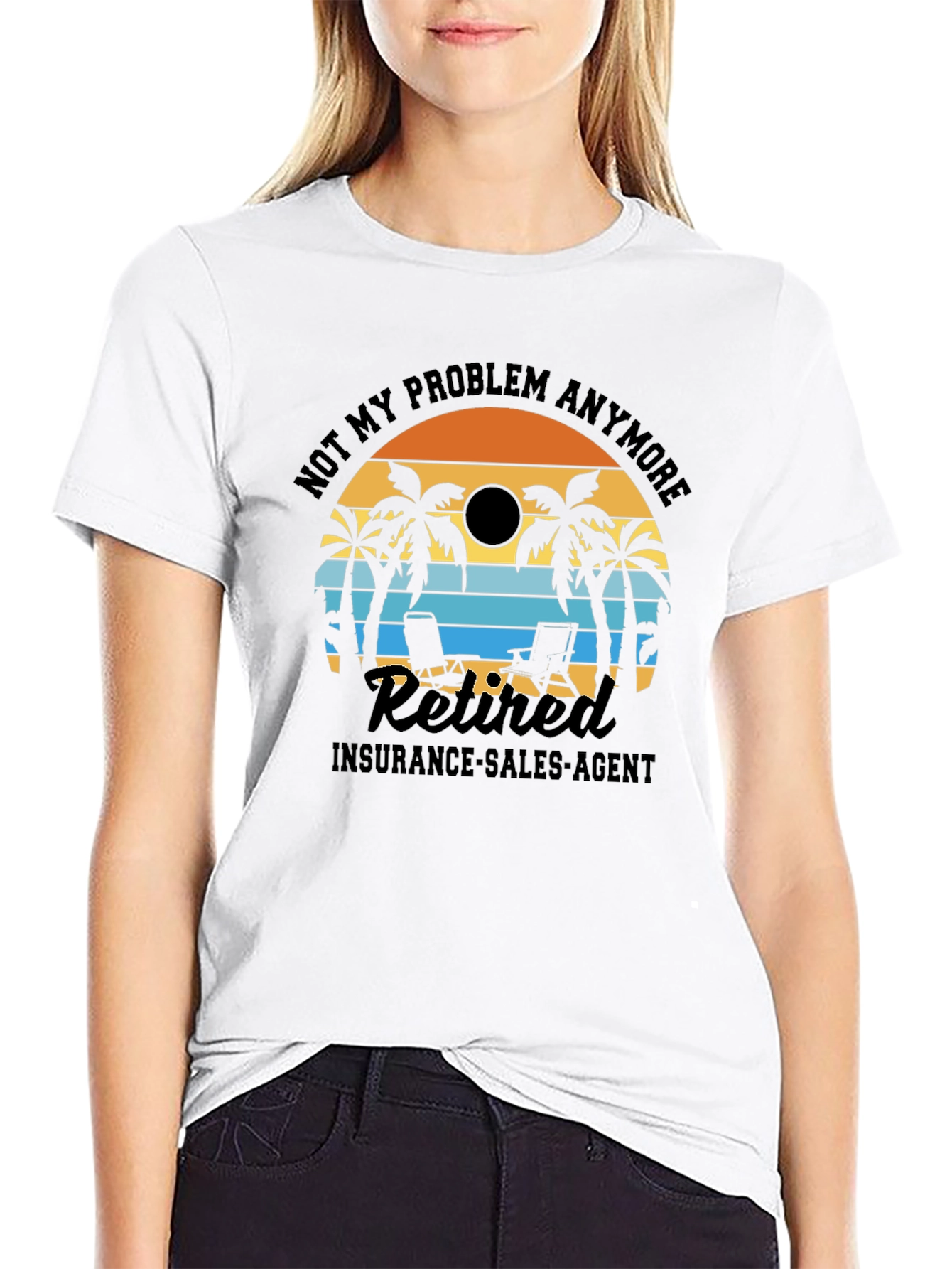 Retired Insurance Agent T-Shirt Palm Tree Sunset
