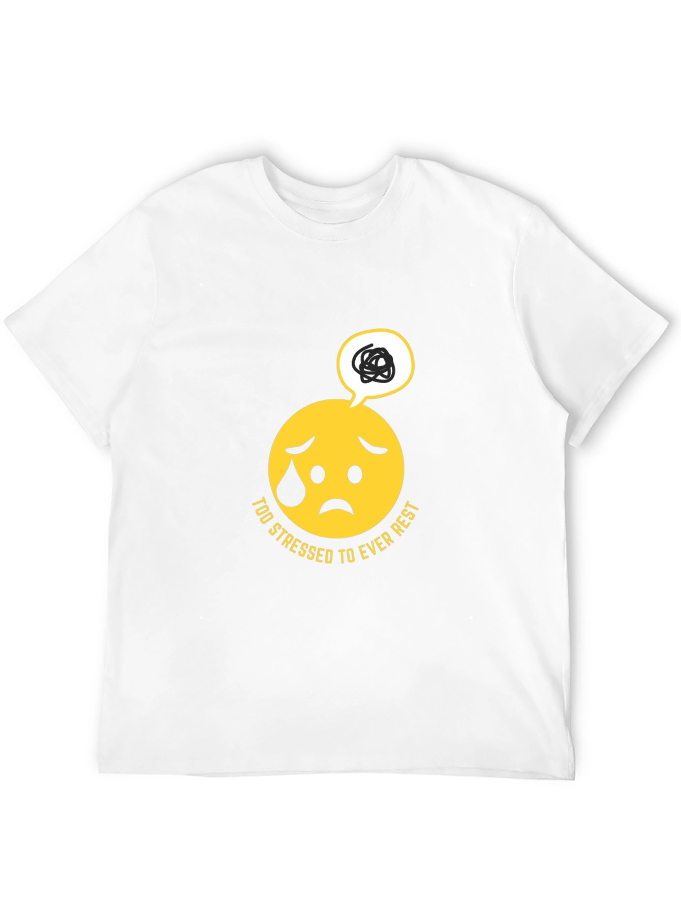 Stressed Emoji Graphic Black T-Shirt