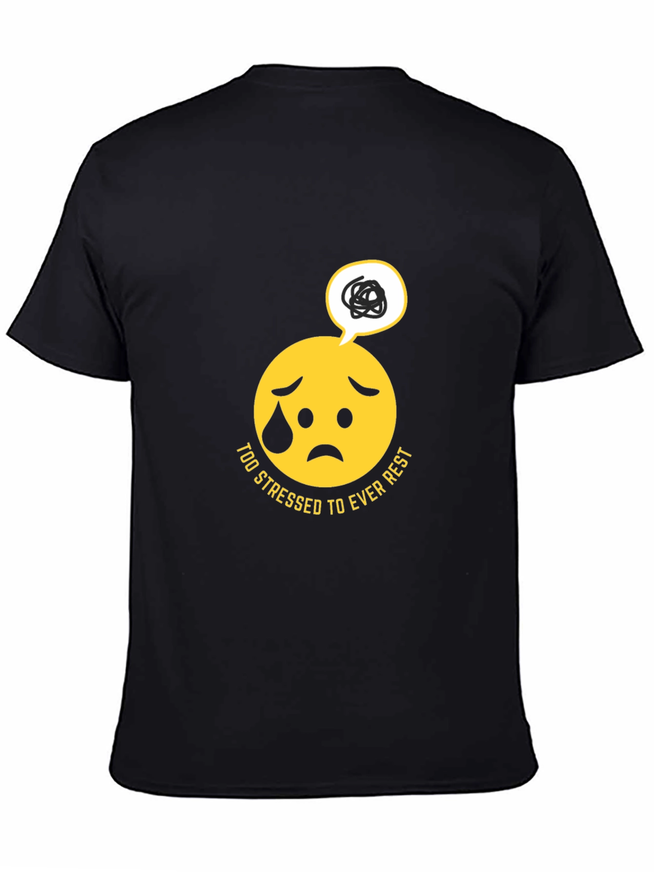 Stressed Emoji Graphic Black T-Shirt