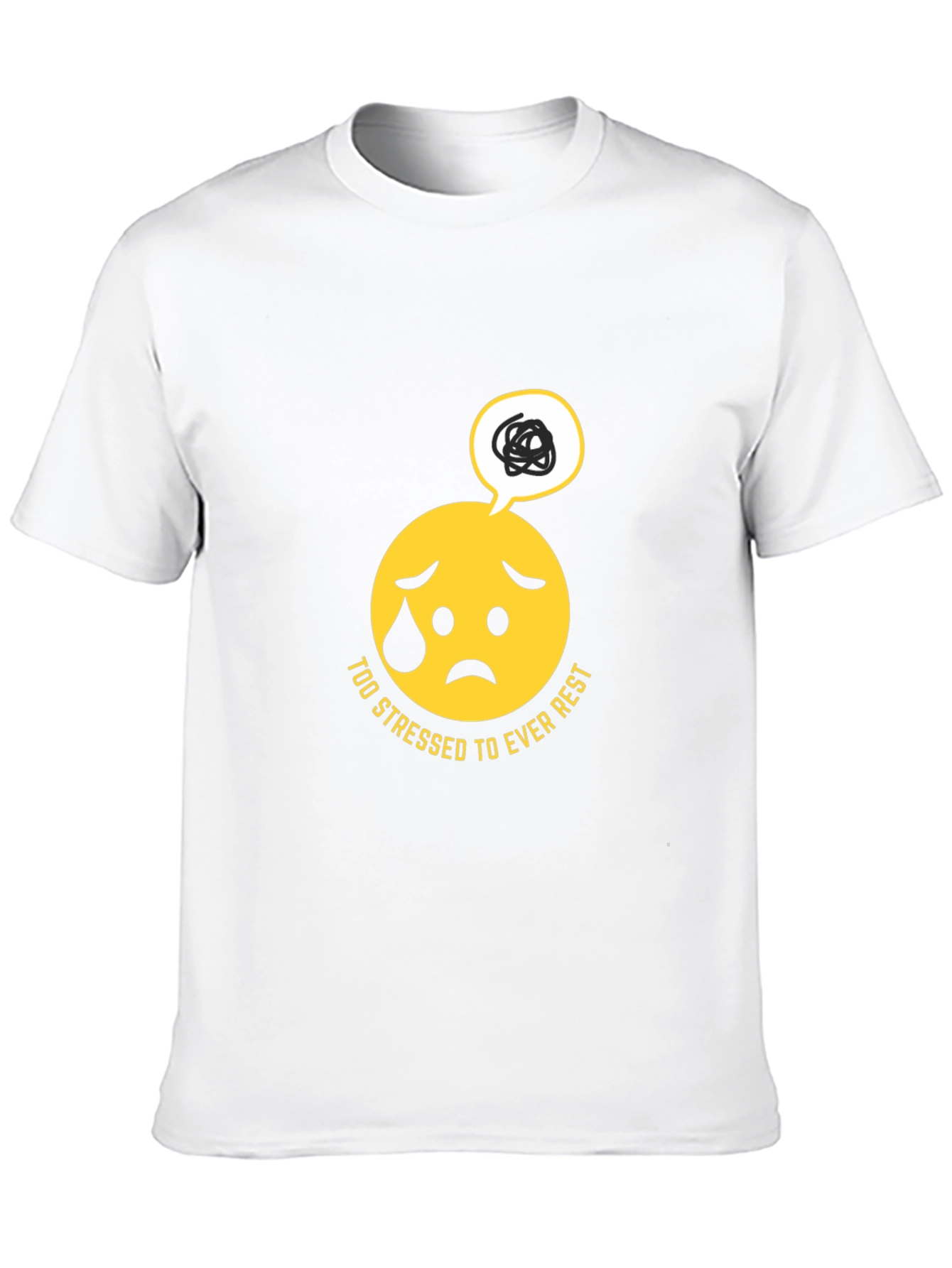 Stressed Emoji Graphic Black T-Shirt