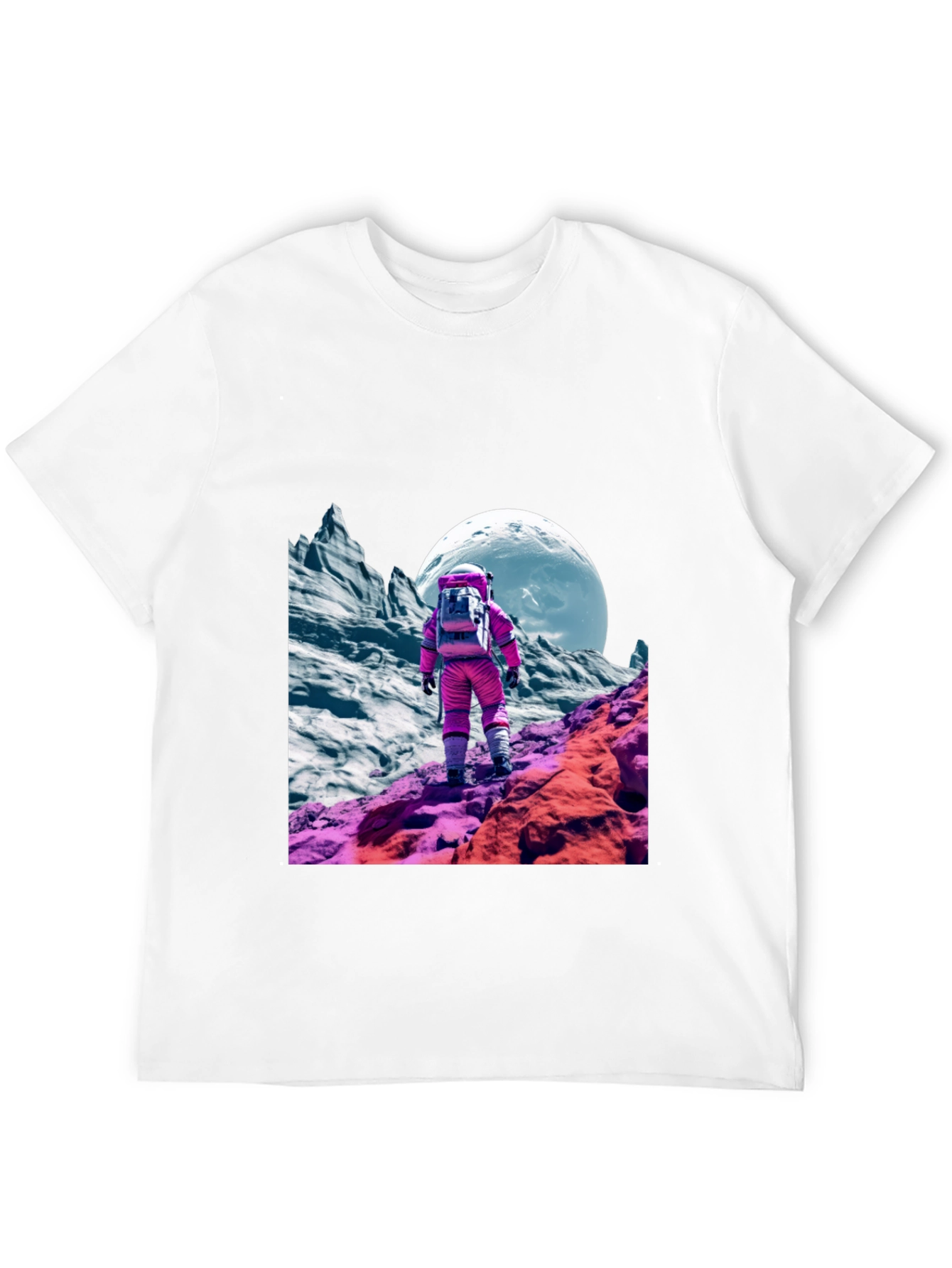 Astronaut in Space Black T-Shirt