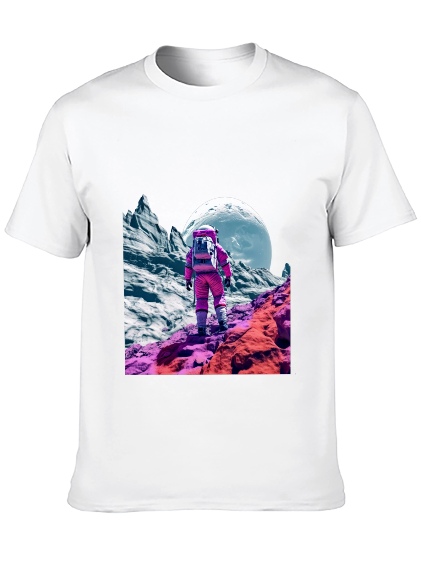 Astronaut in Space Black T-Shirt
