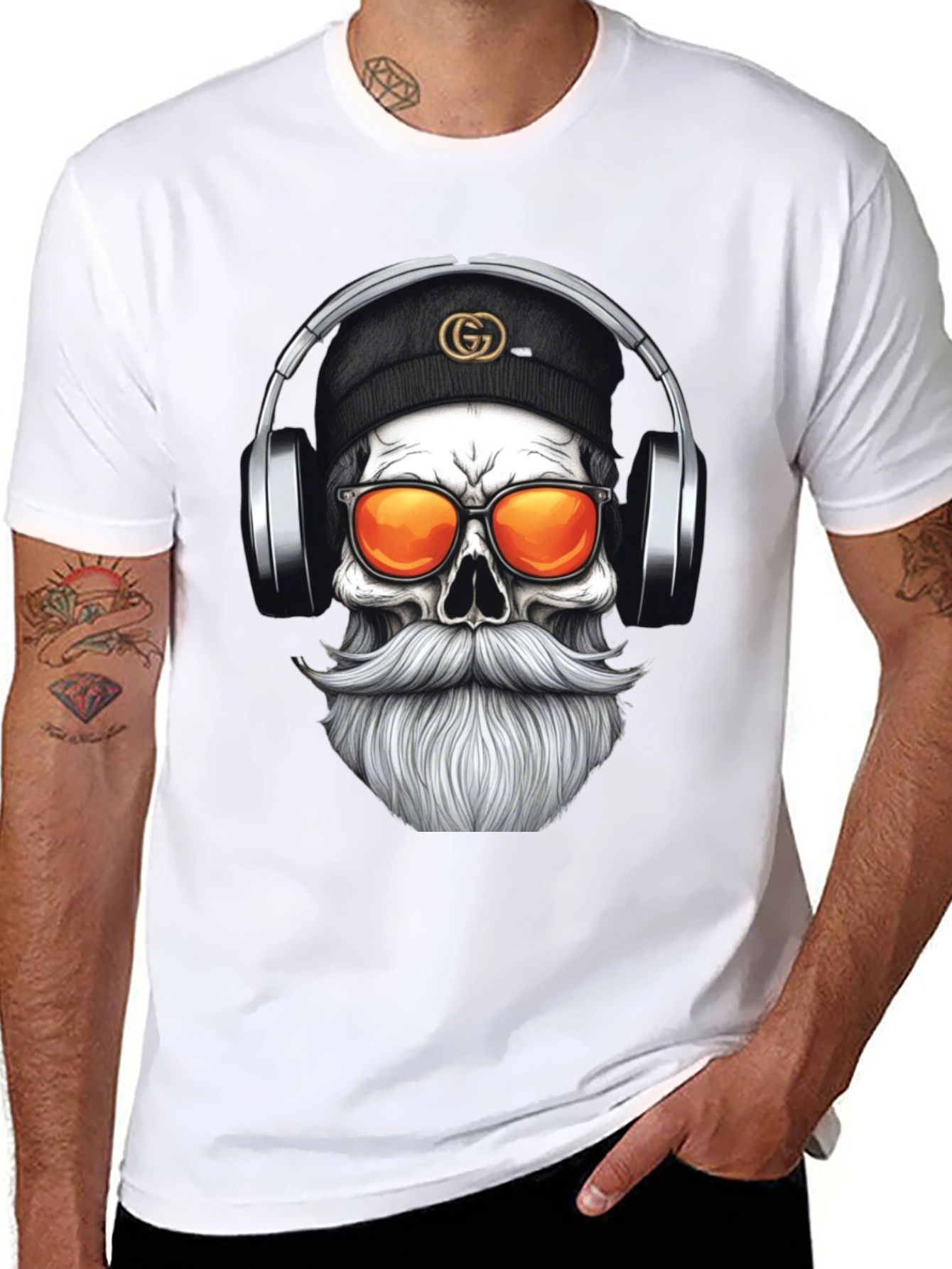 Skull DJ Graphic Tee - Black Fashion T-Shirt