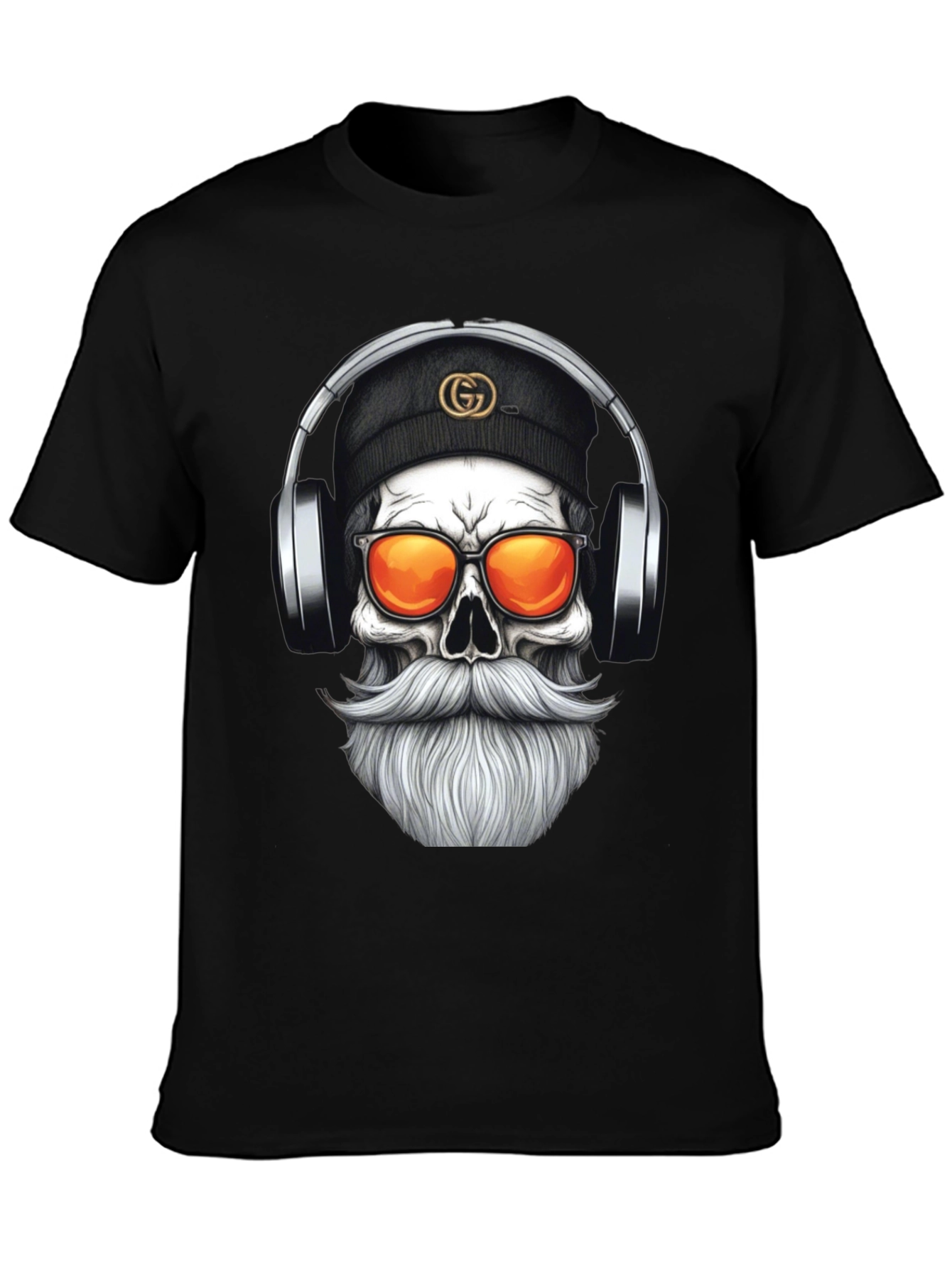 Skull DJ Graphic Tee - Black Fashion T-Shirt