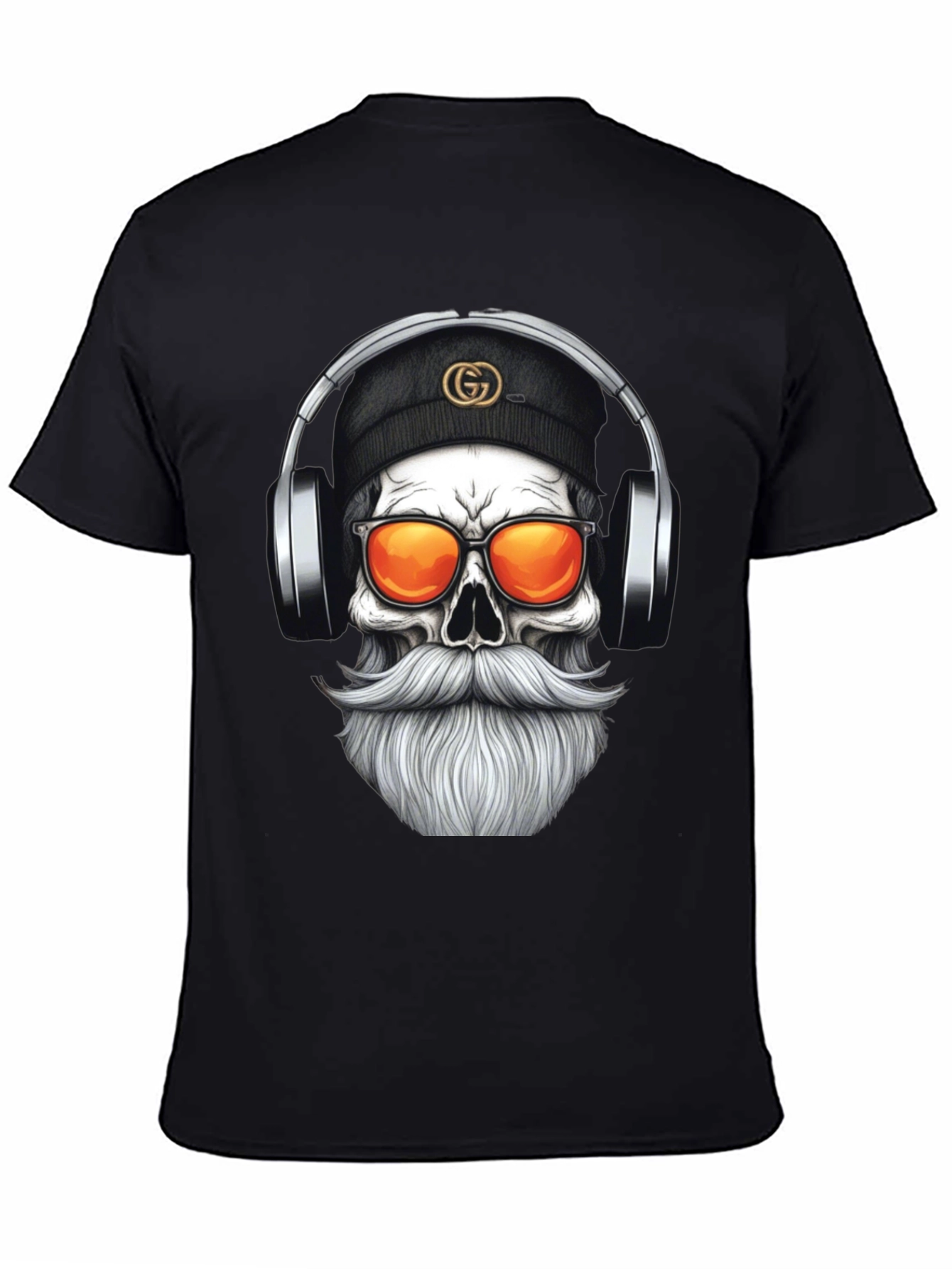 Skull DJ Graphic Tee - Black Fashion T-Shirt