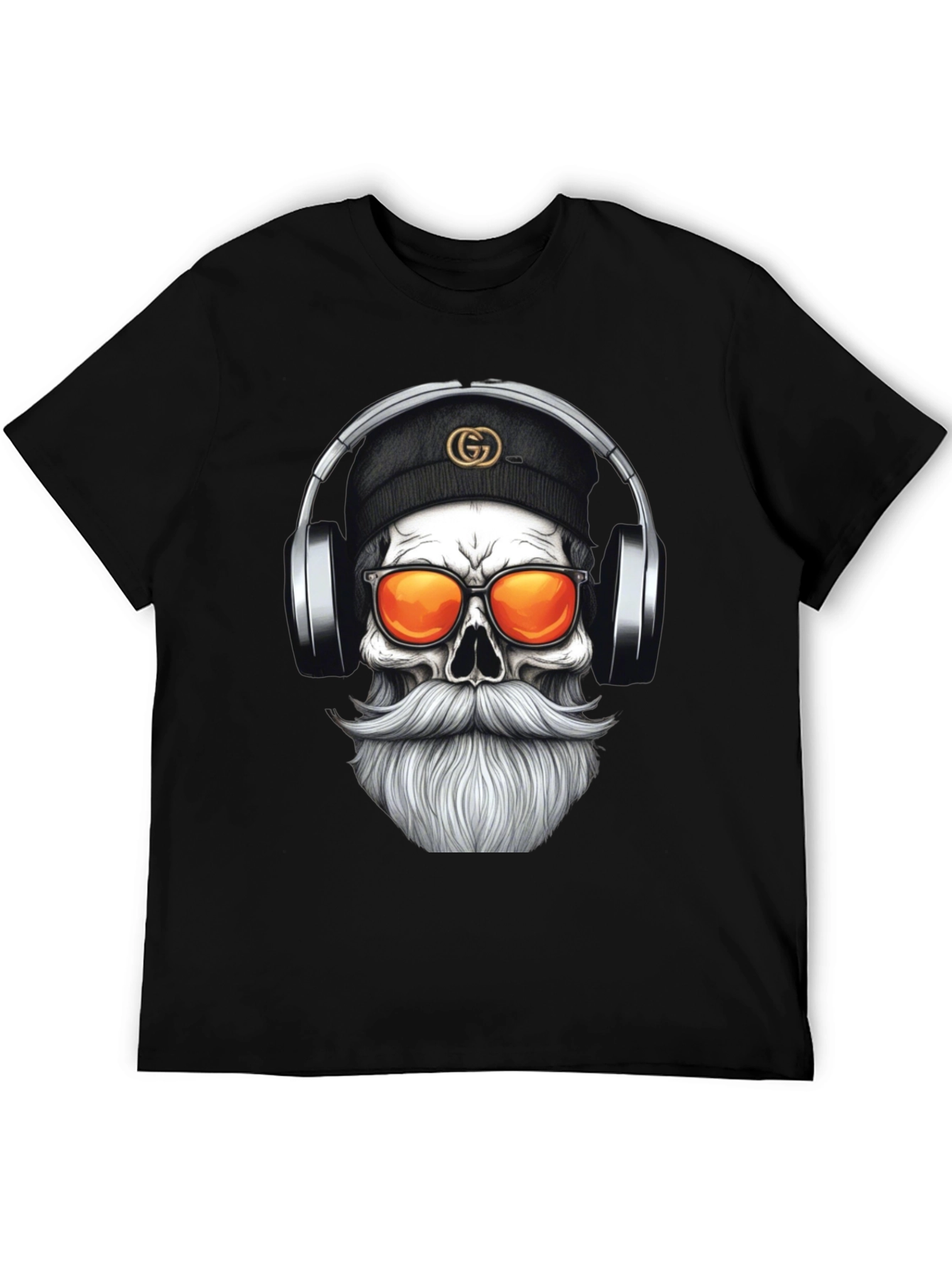Skull DJ Graphic Tee - Black Fashion T-Shirt