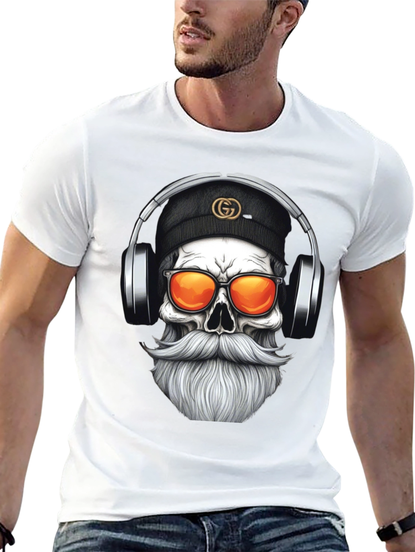 Skull DJ Graphic Tee - Black Fashion T-Shirt