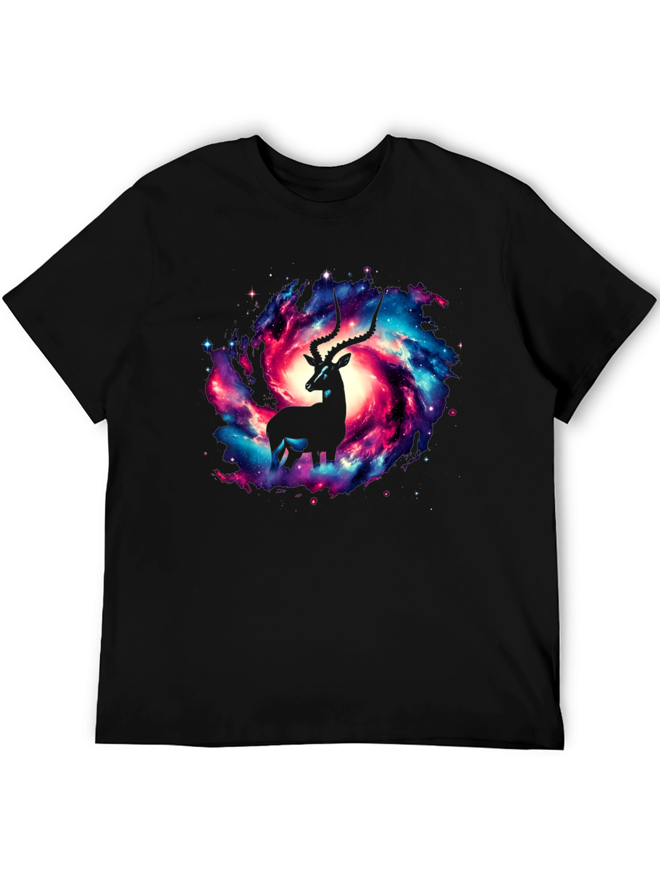 Galaxy Antelope Graphic Tee - Stylish Cosmic Design