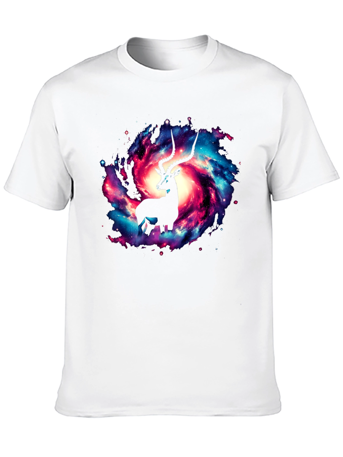 Galaxy Antelope Graphic Tee - Stylish Cosmic Design