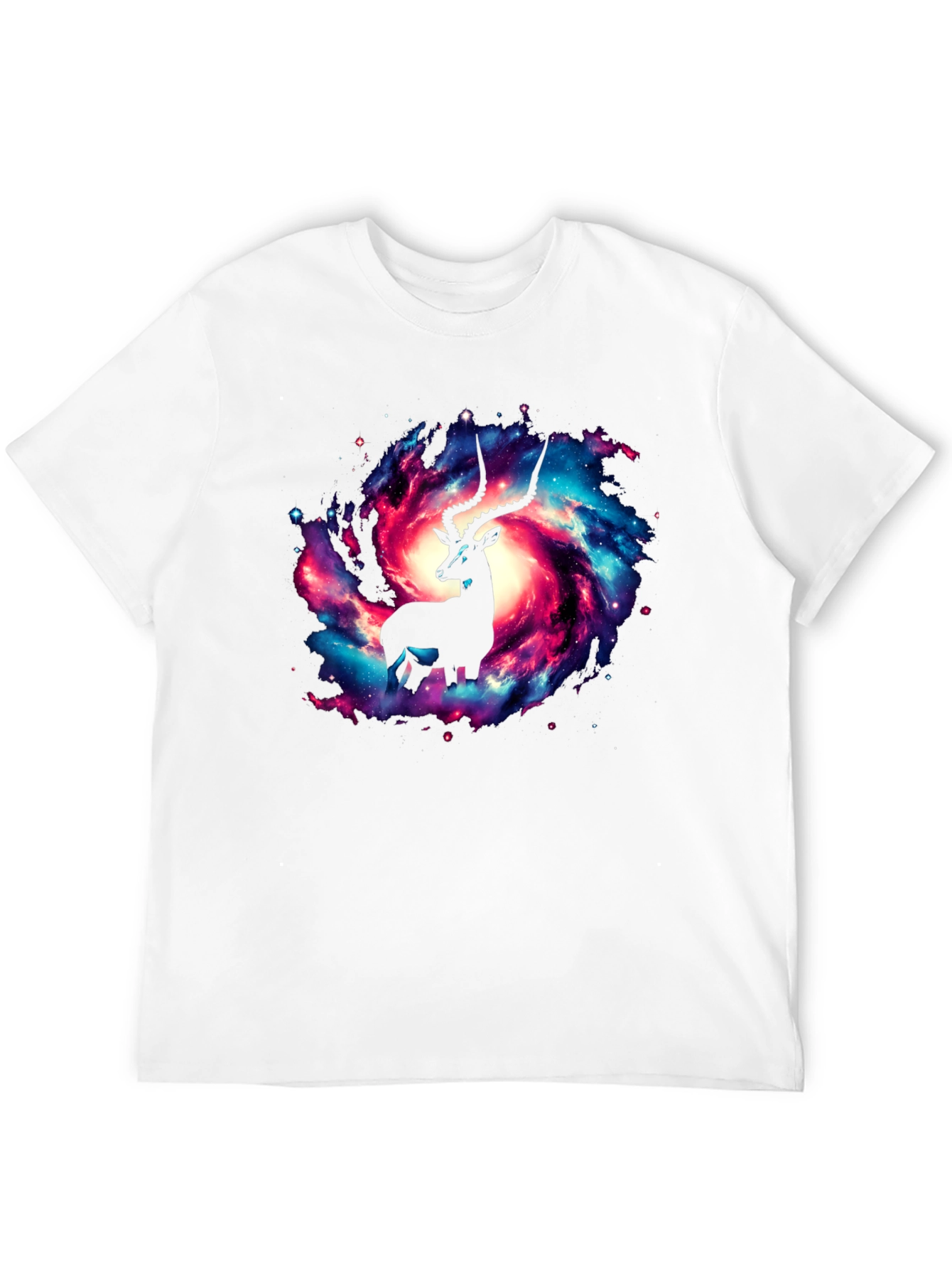Galaxy Antelope Graphic Tee - Stylish Cosmic Design