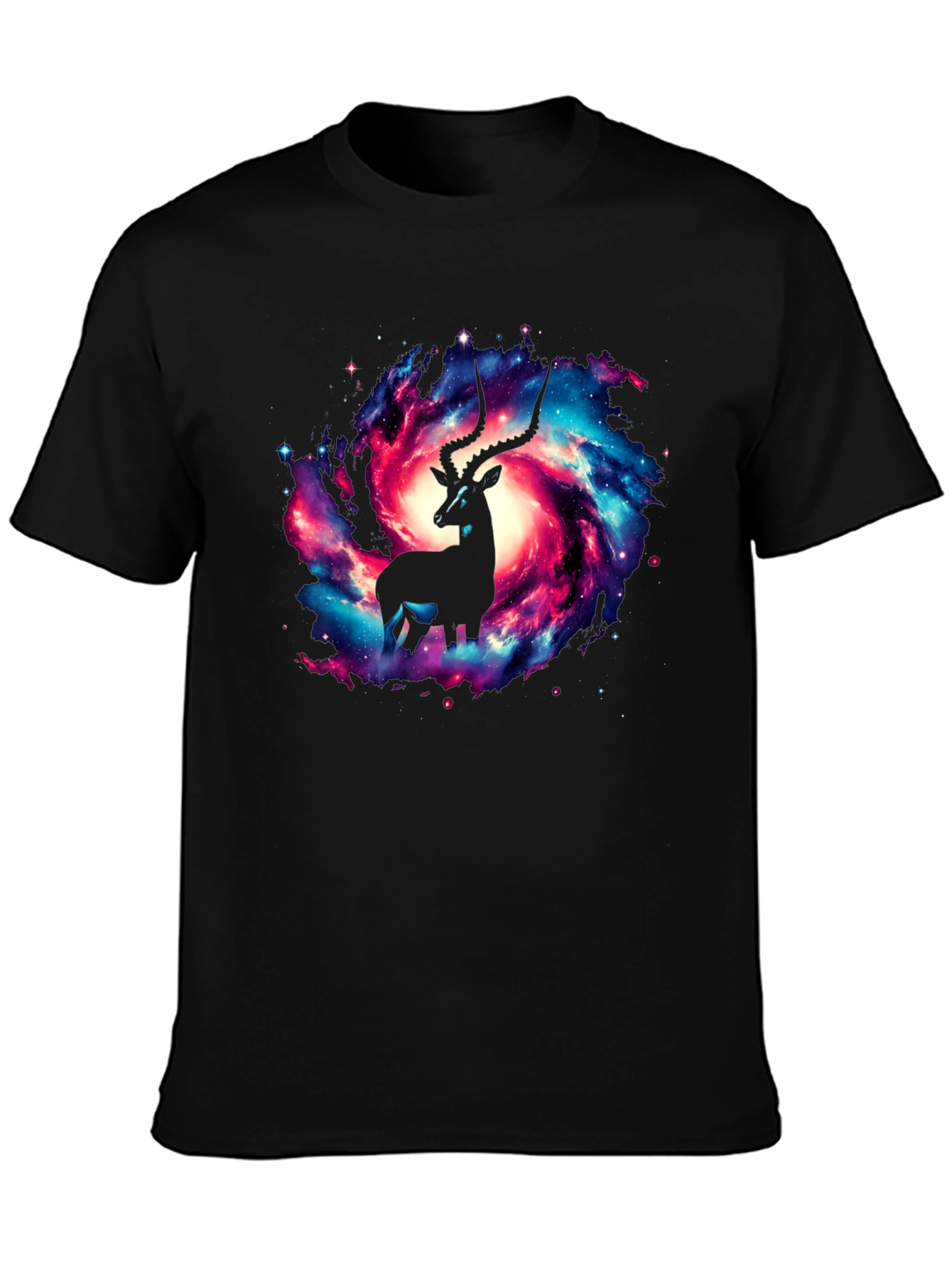 Galaxy Antelope Graphic Tee - Stylish Cosmic Design