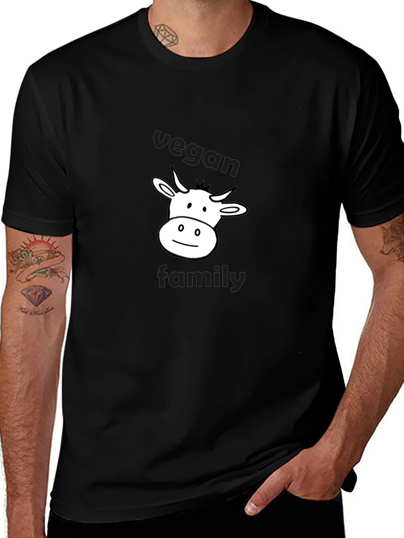 Vegan Family Cow Graphic T-Shirt - Unisex
