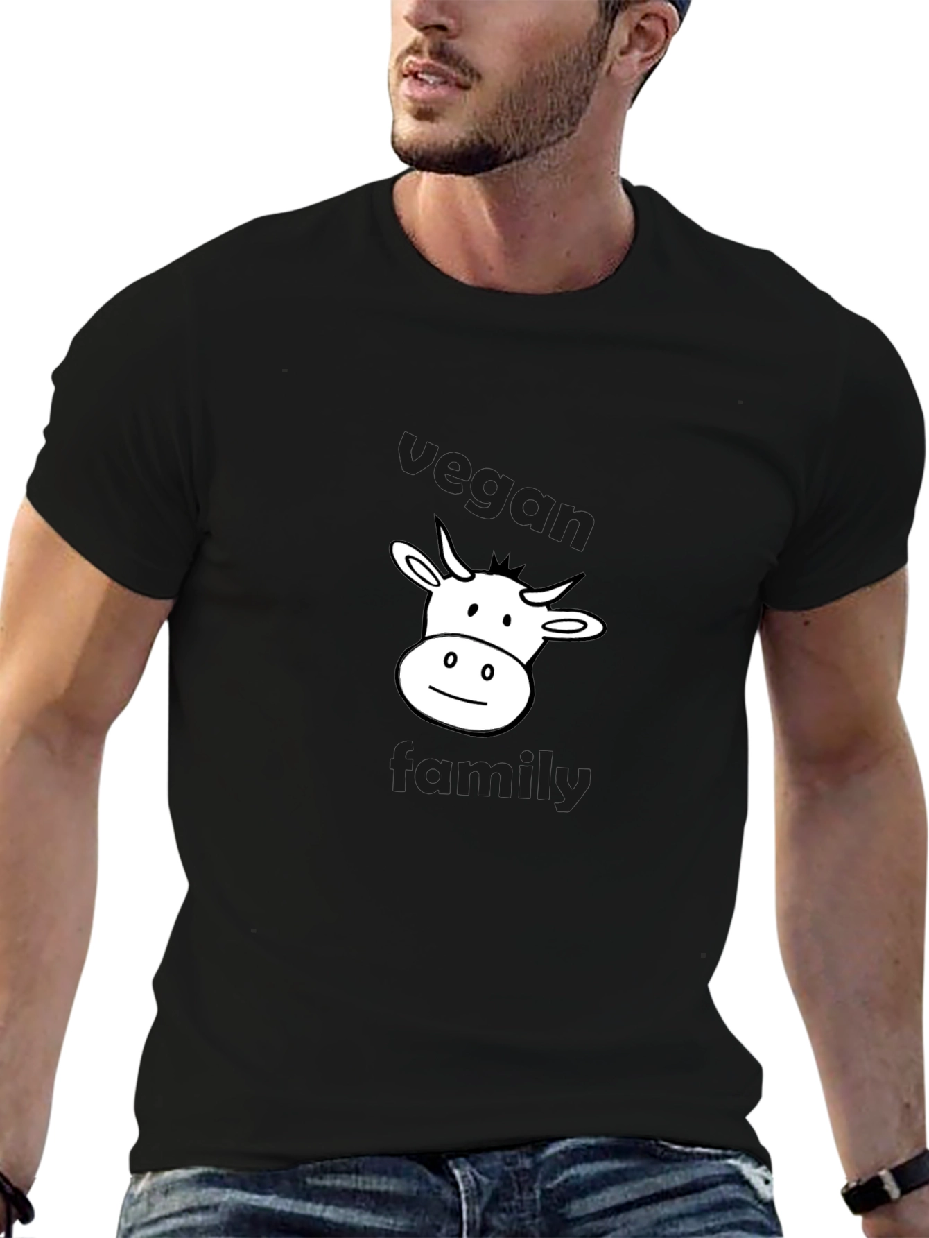 Vegan Family Cow Graphic T-Shirt - Unisex