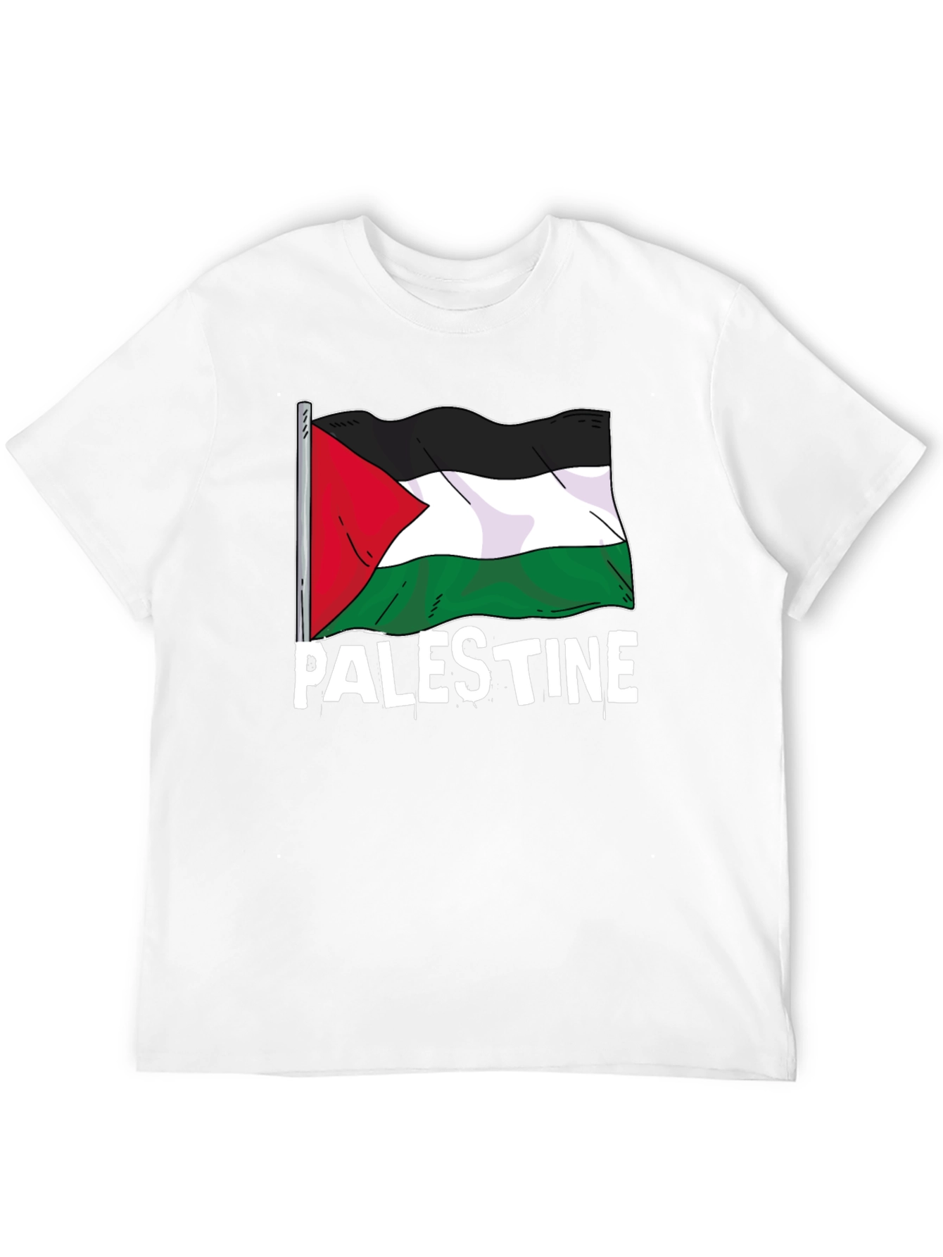 Palestine Flag Graphic T-Shirt - Black