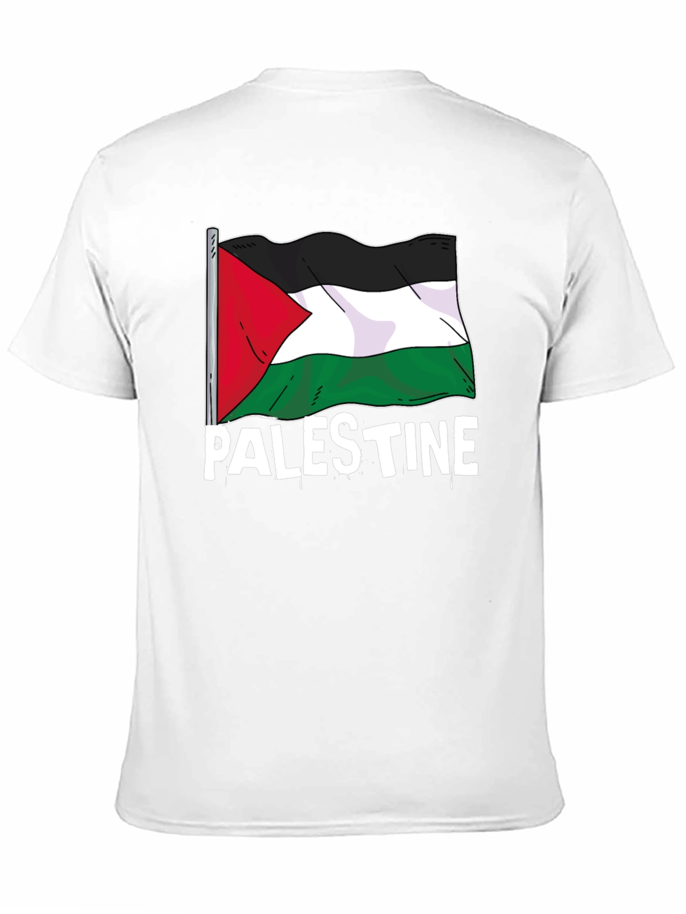 Palestine Flag Graphic T-Shirt - Black