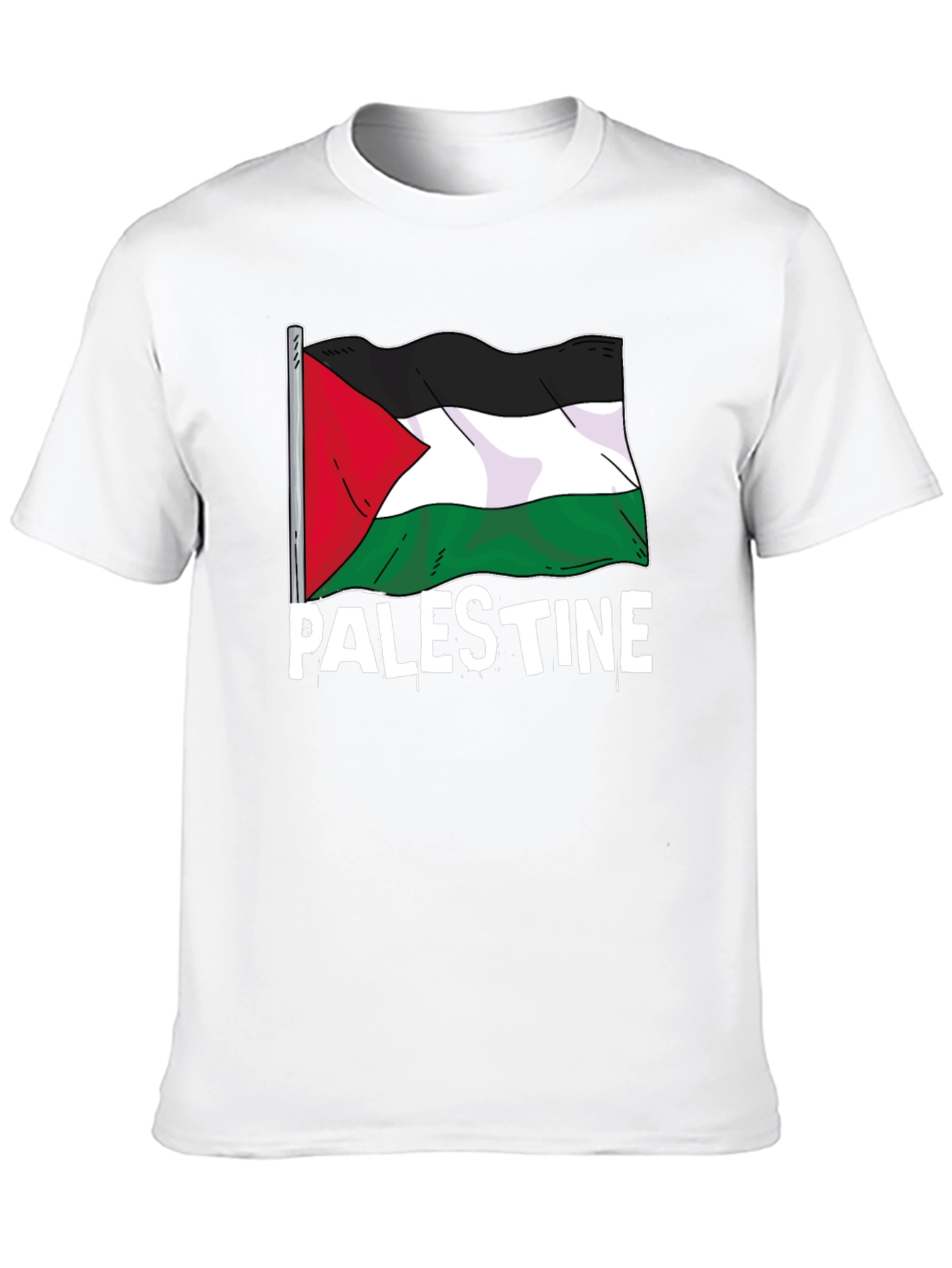 Palestine Flag Graphic T-Shirt - Black