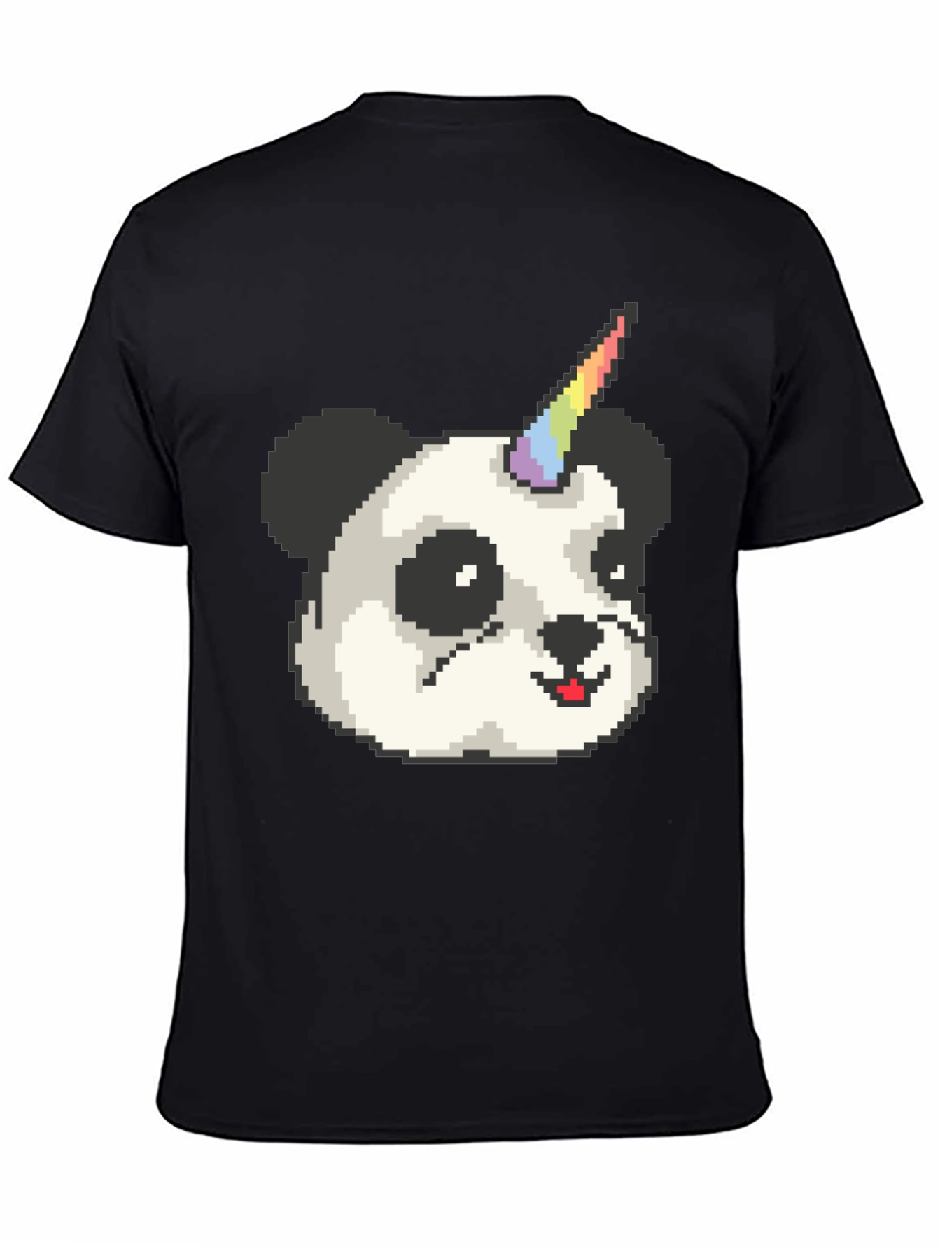 Pixel Panda Unicorn T-Shirt - Black
