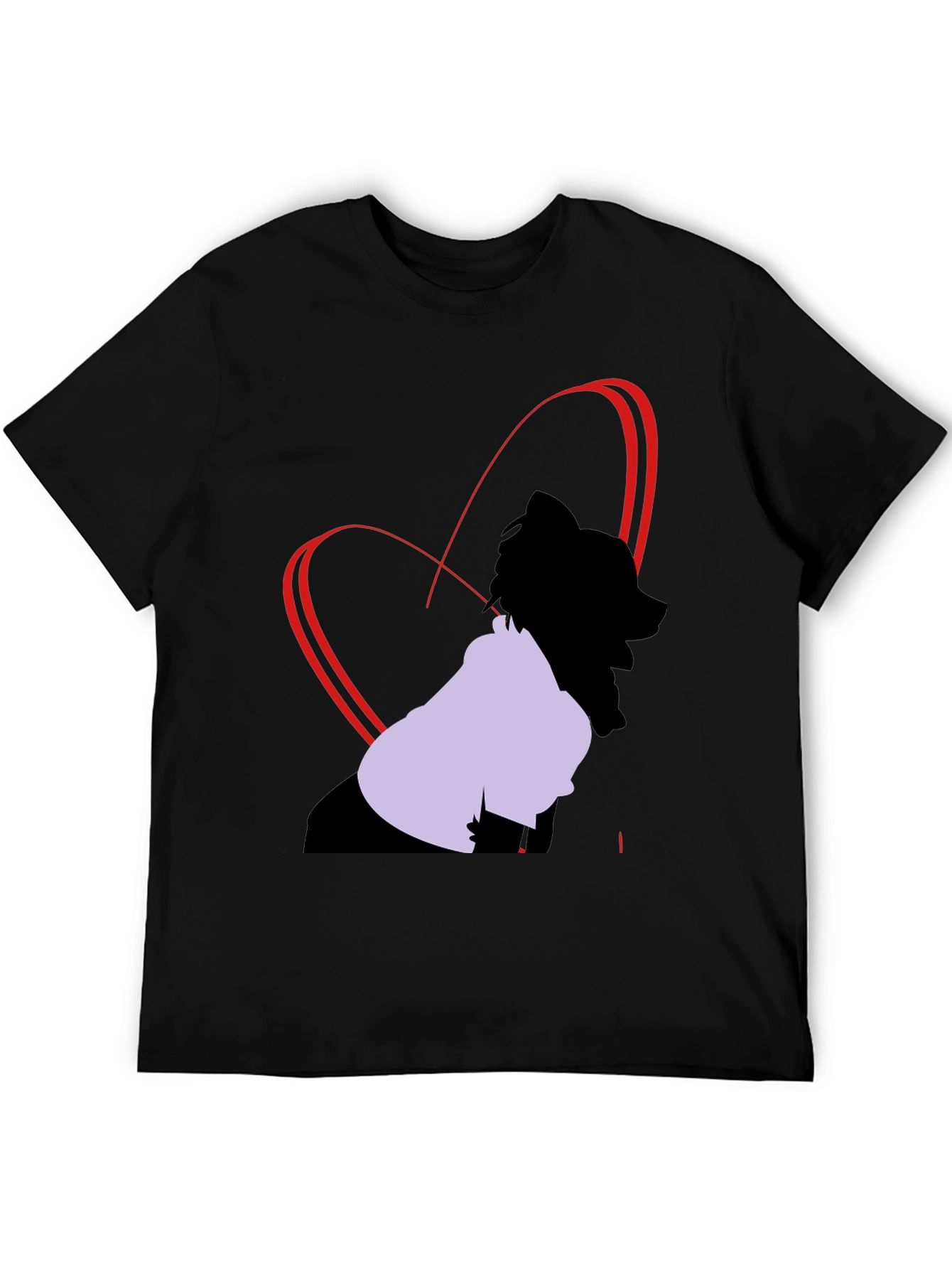 Heart Design Black T-Shirt