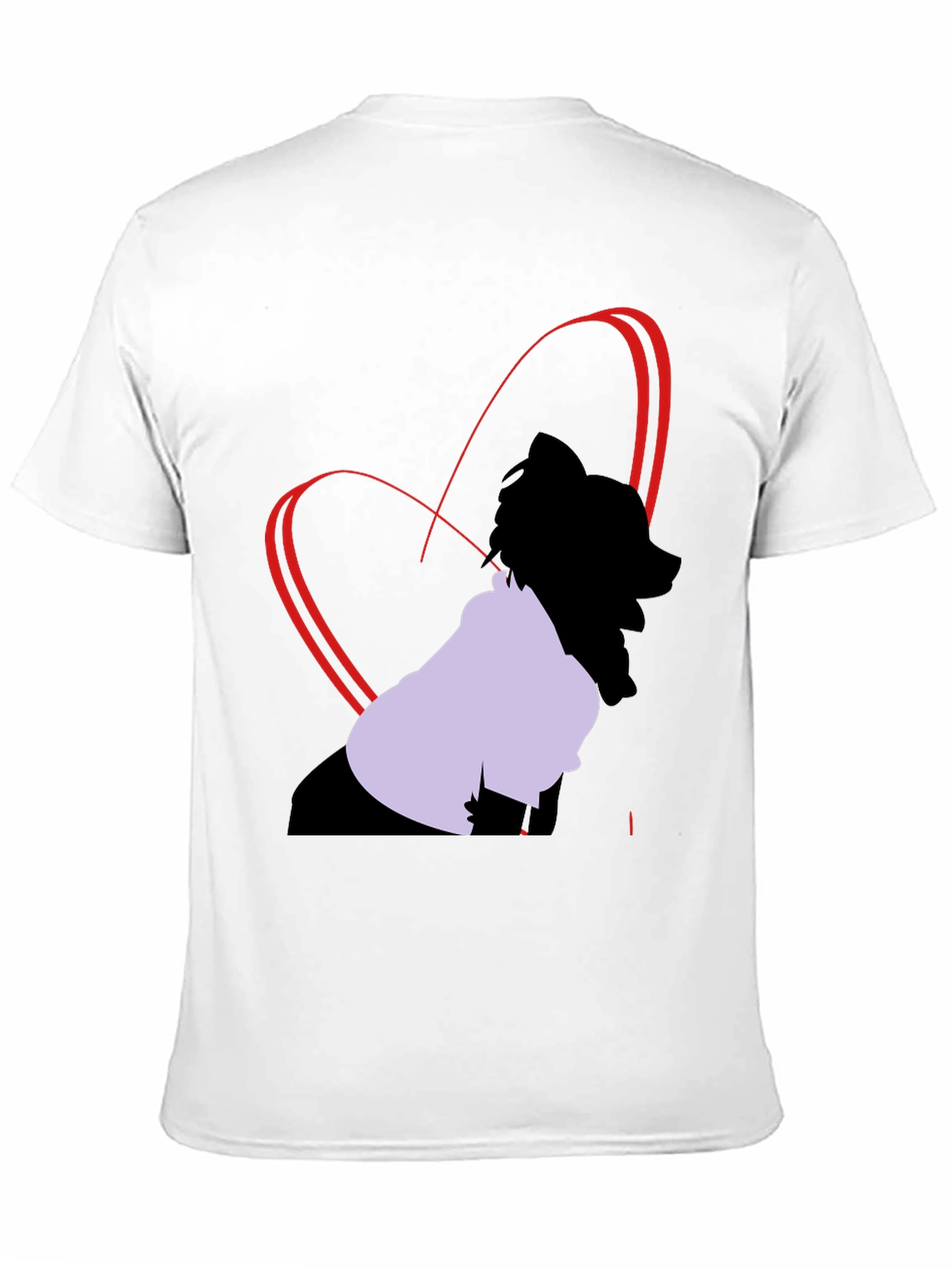 Heart Design Black T-Shirt