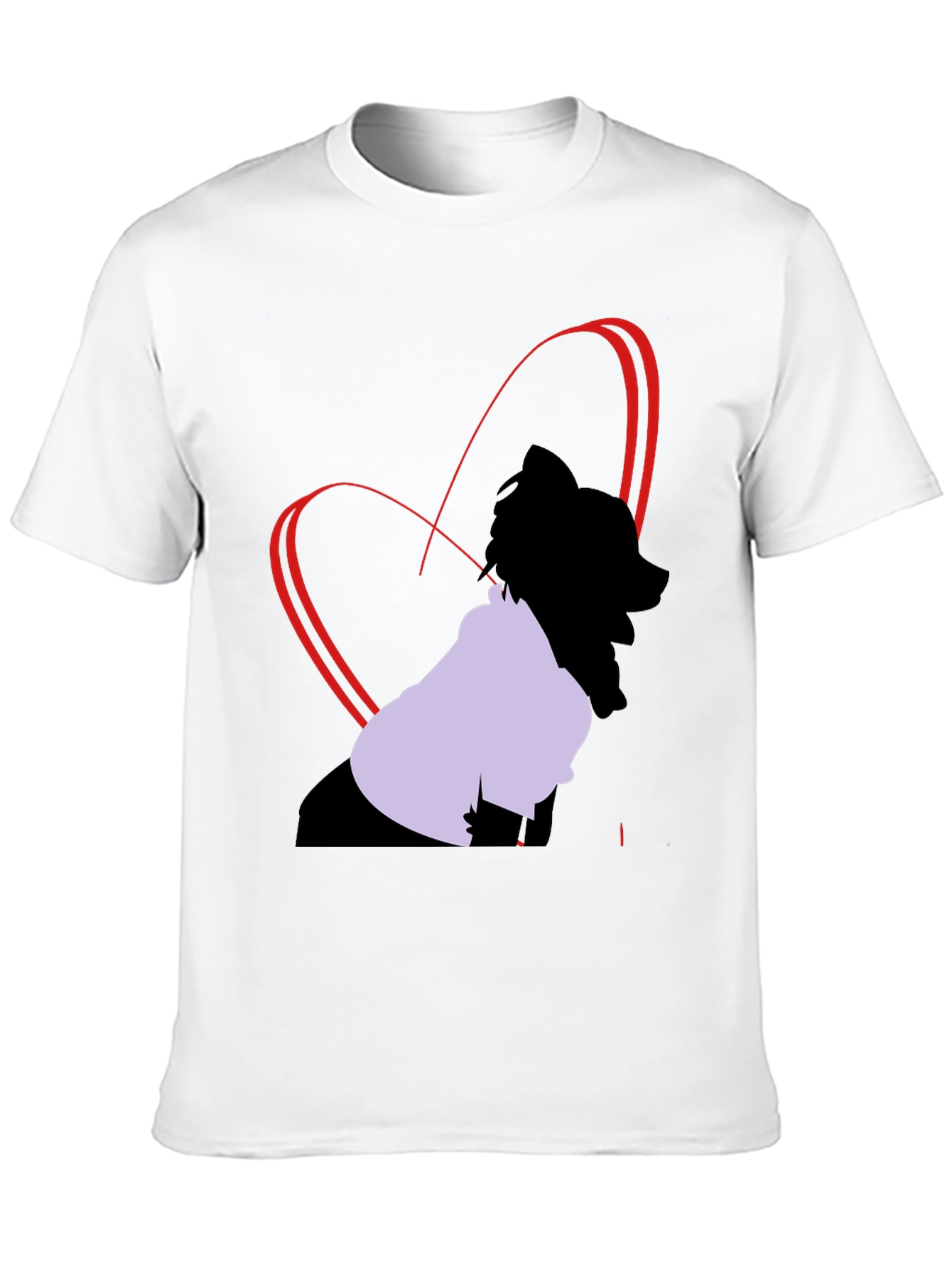 Heart Design Black T-Shirt