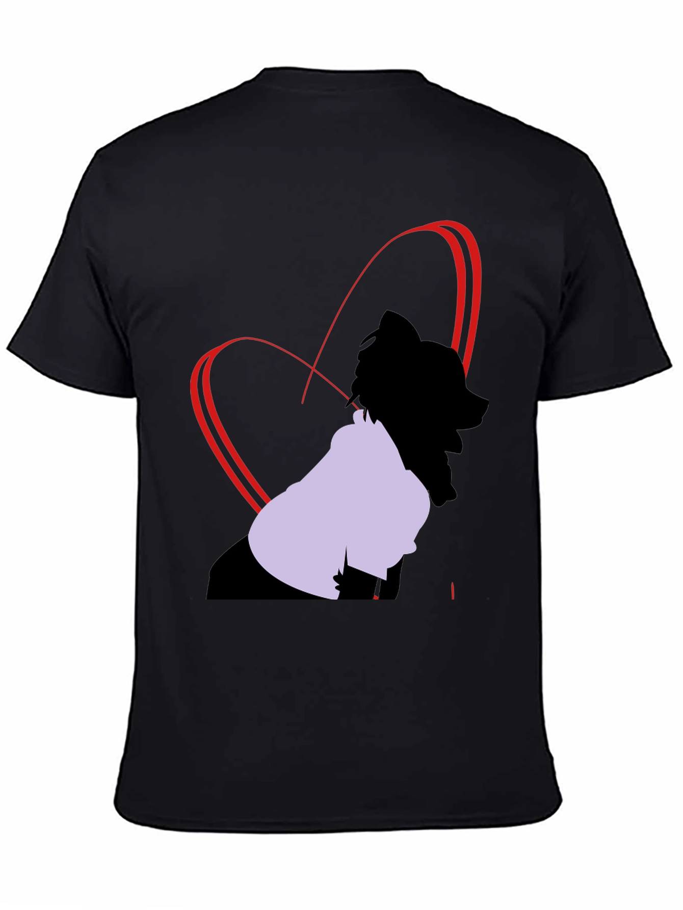 Heart Design Black T-Shirt