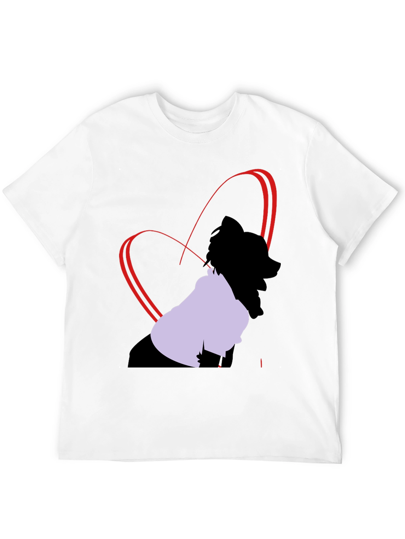 Heart Design Black T-Shirt