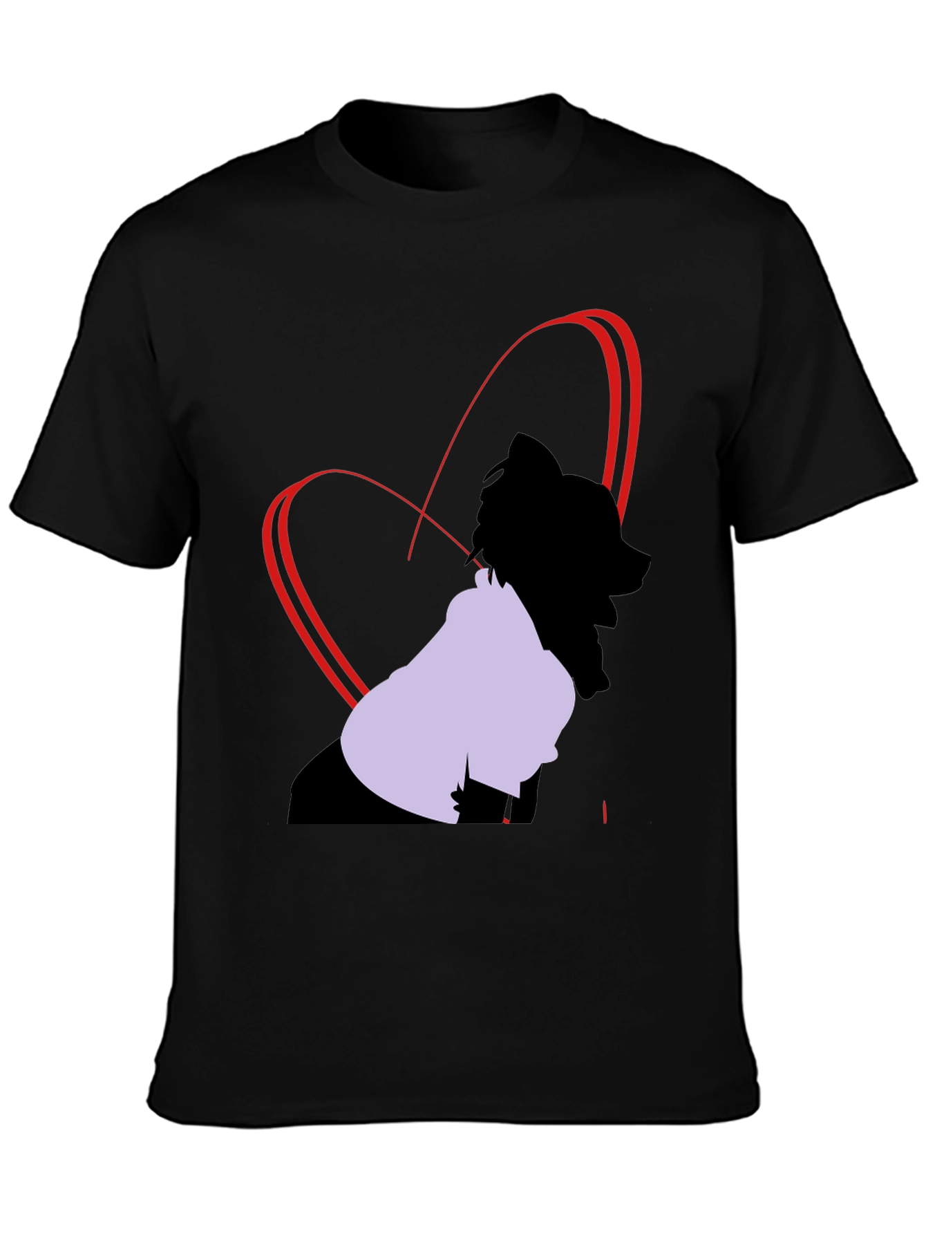 Heart Design Black T-Shirt