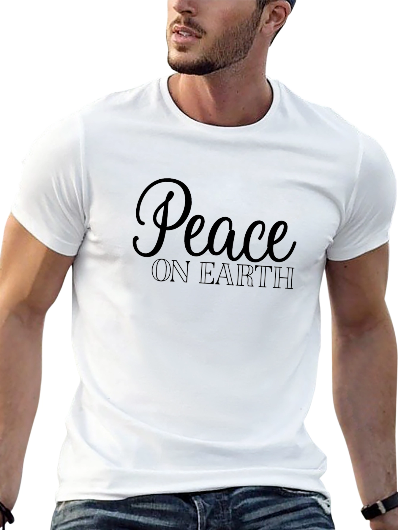 Peace On Earth Black Graphic Tee