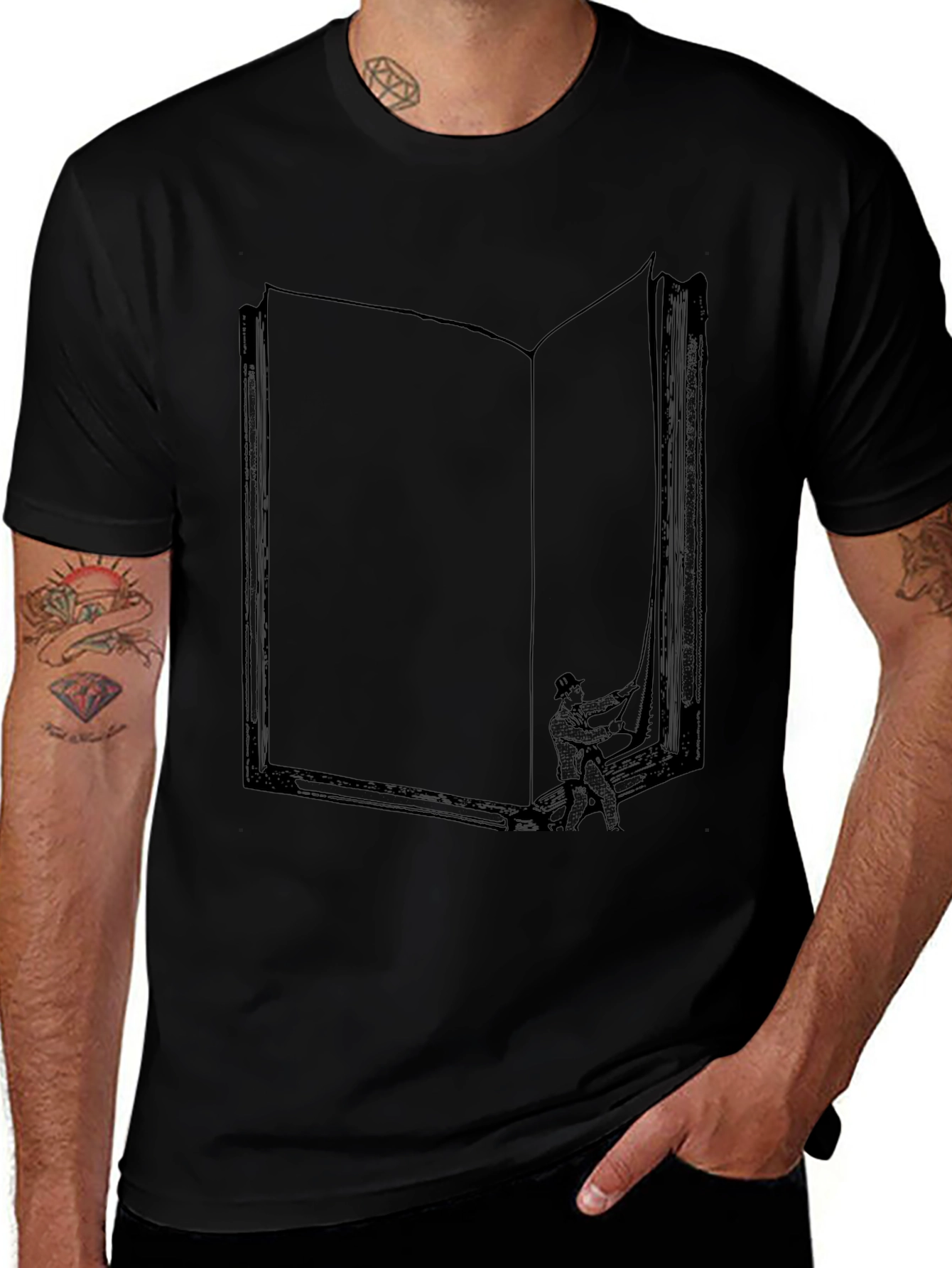 Book Portal Graphic Tee - Unisex Black T-Shirt