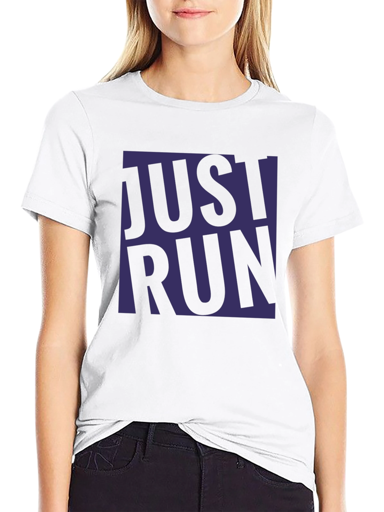 Just Run Graphic T-Shirt - Black Casual Tee