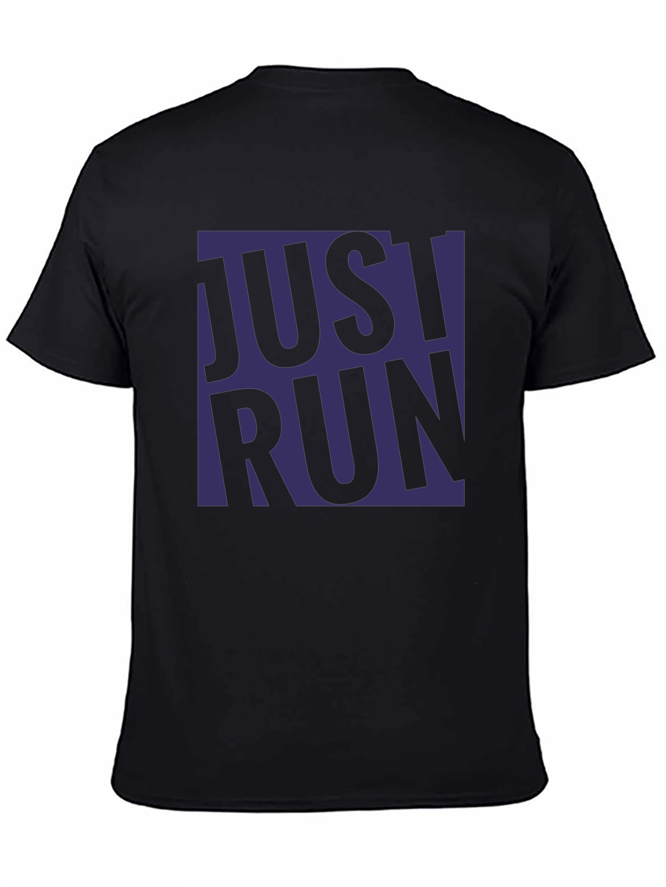 Just Run Graphic T-Shirt - Black Casual Tee