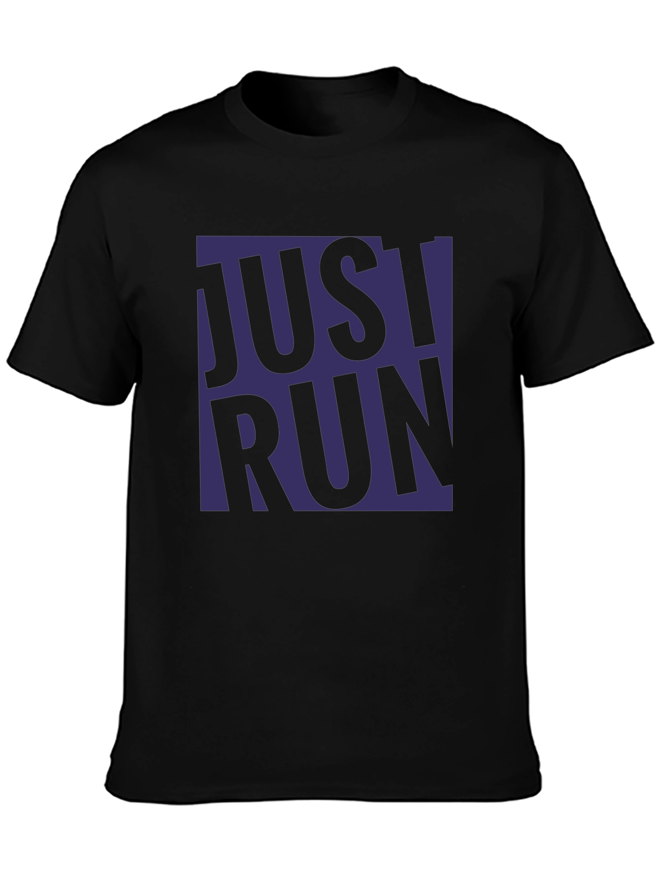 Just Run Graphic T-Shirt - Black Casual Tee
