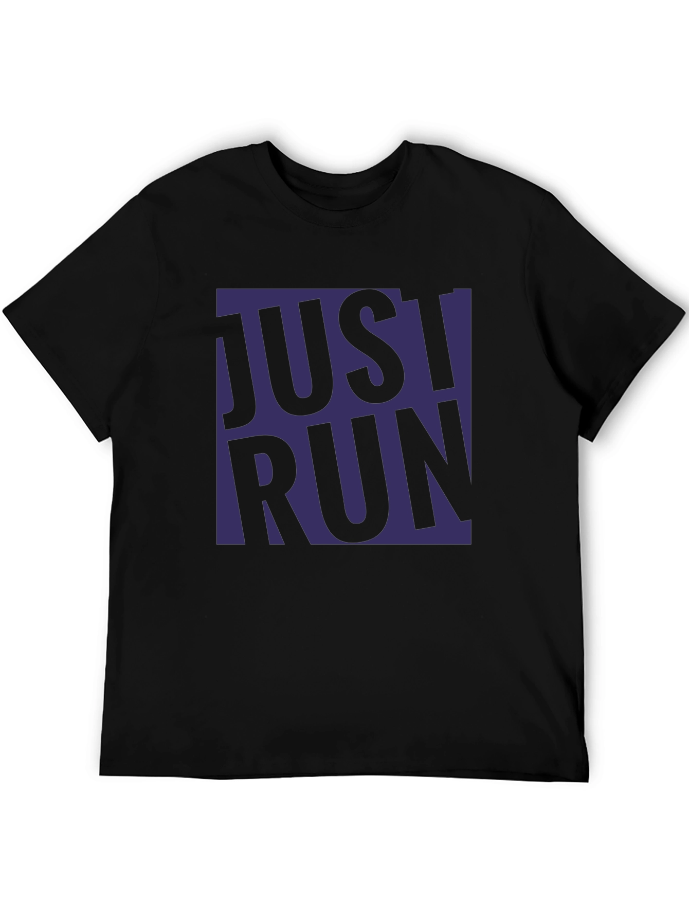 Just Run Graphic T-Shirt - Black Casual Tee
