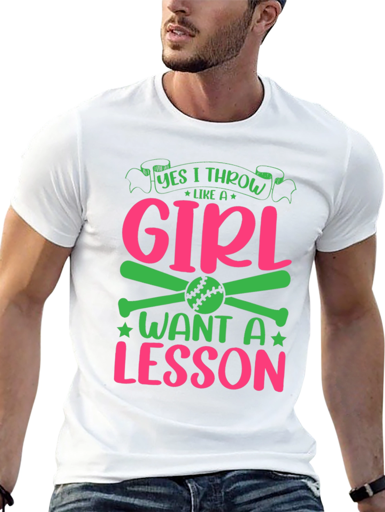 Yes I Throw Like A Girl Baseball Graphic T-Shirt