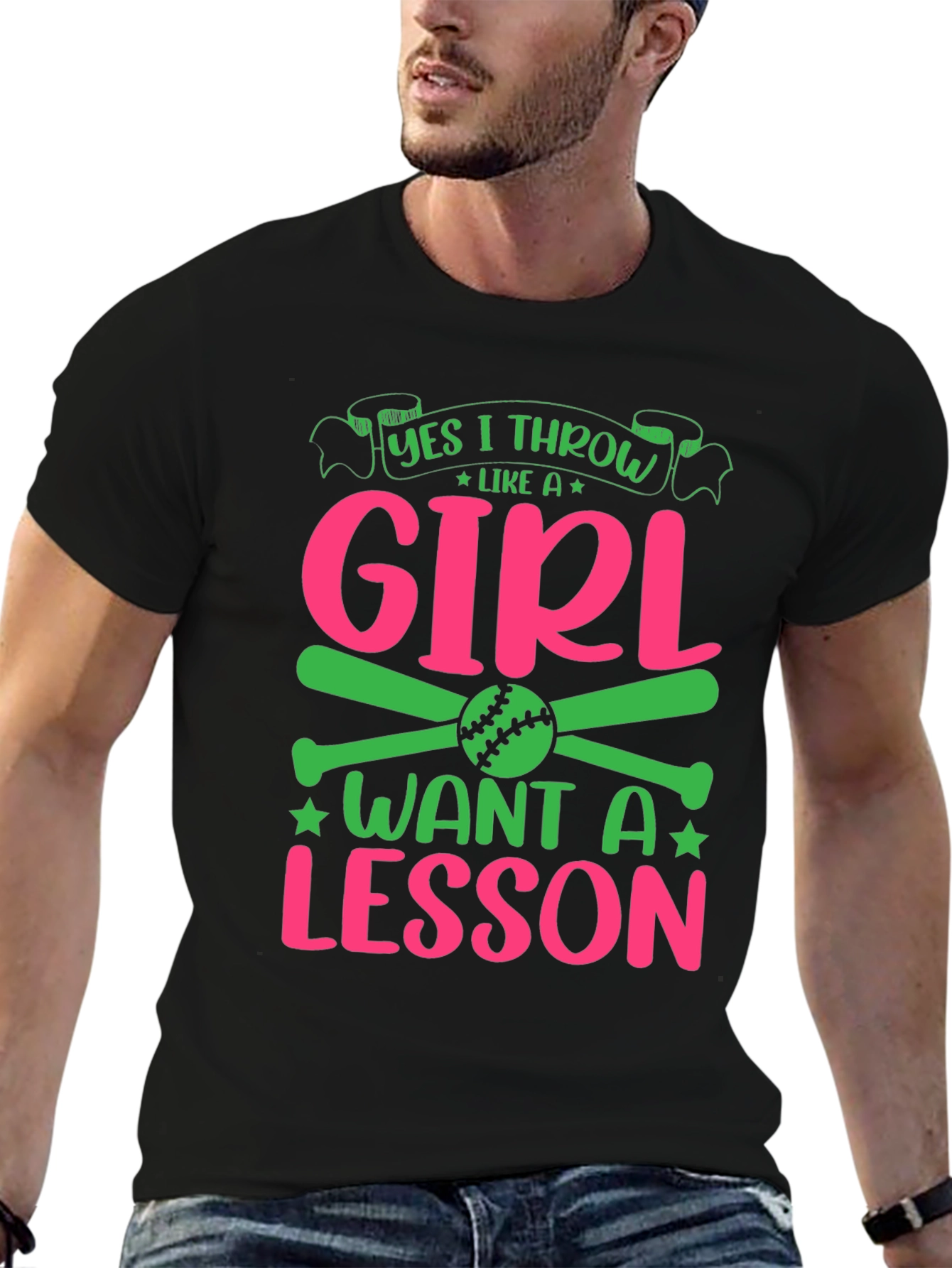 Yes I Throw Like A Girl Baseball Graphic T-Shirt