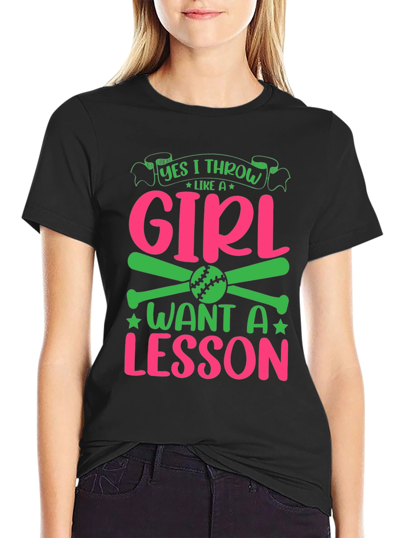 Yes I Throw Like A Girl Baseball Graphic T-Shirt