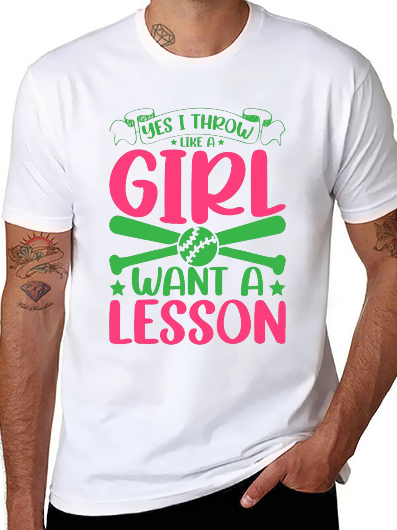 Yes I Throw Like A Girl Baseball Graphic T-Shirt