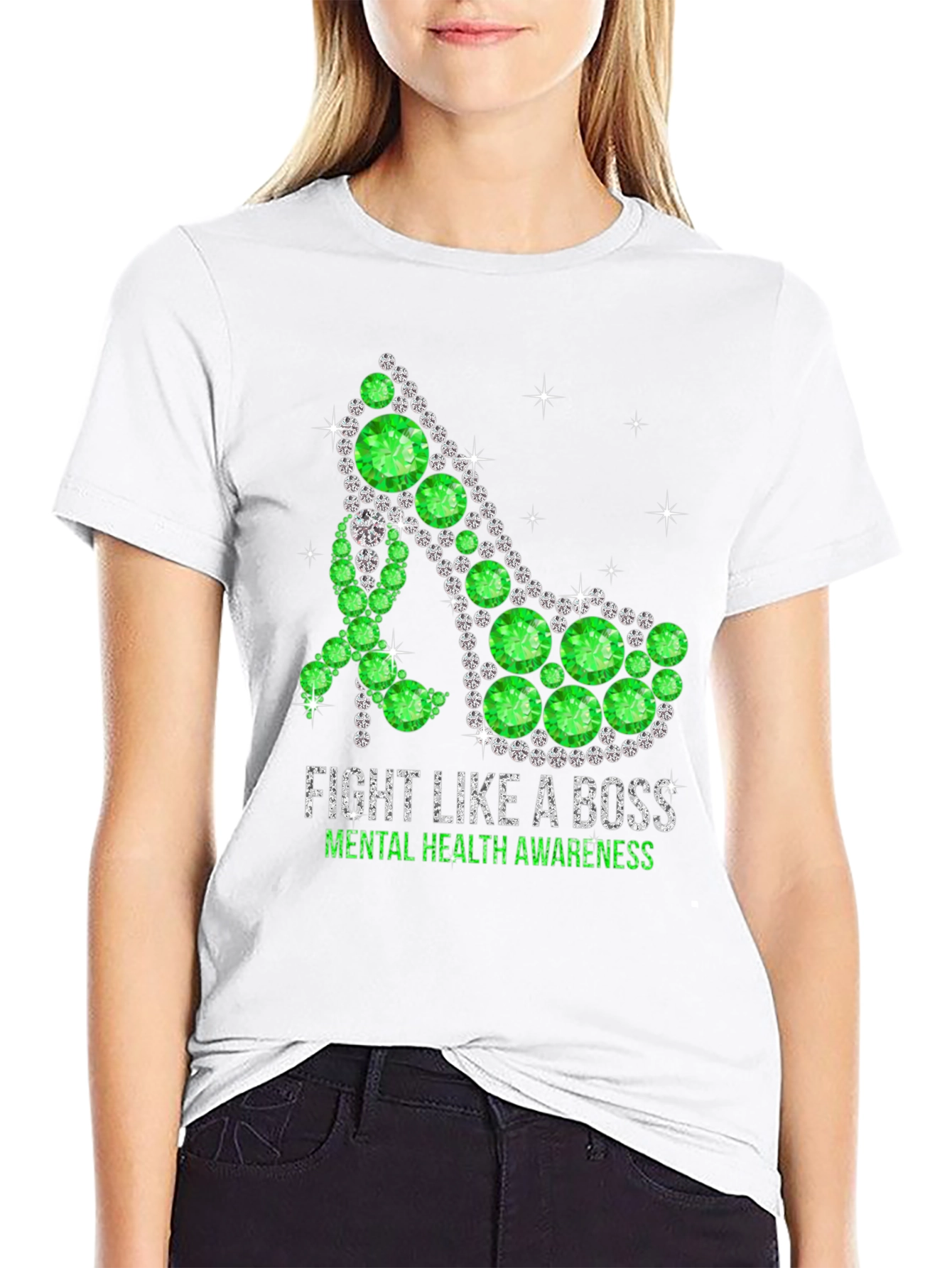 Fight Like A Boss Mental Health Awareness Shoe T-Shirt