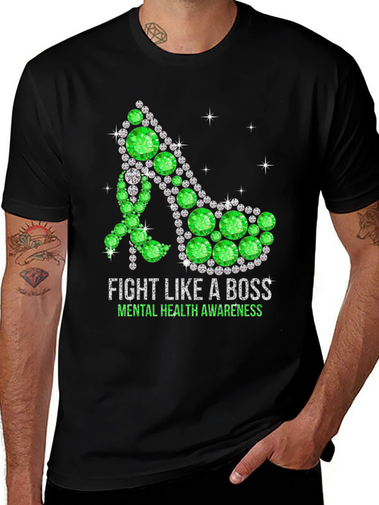 Fight Like A Boss Mental Health Awareness Shoe T-Shirt
