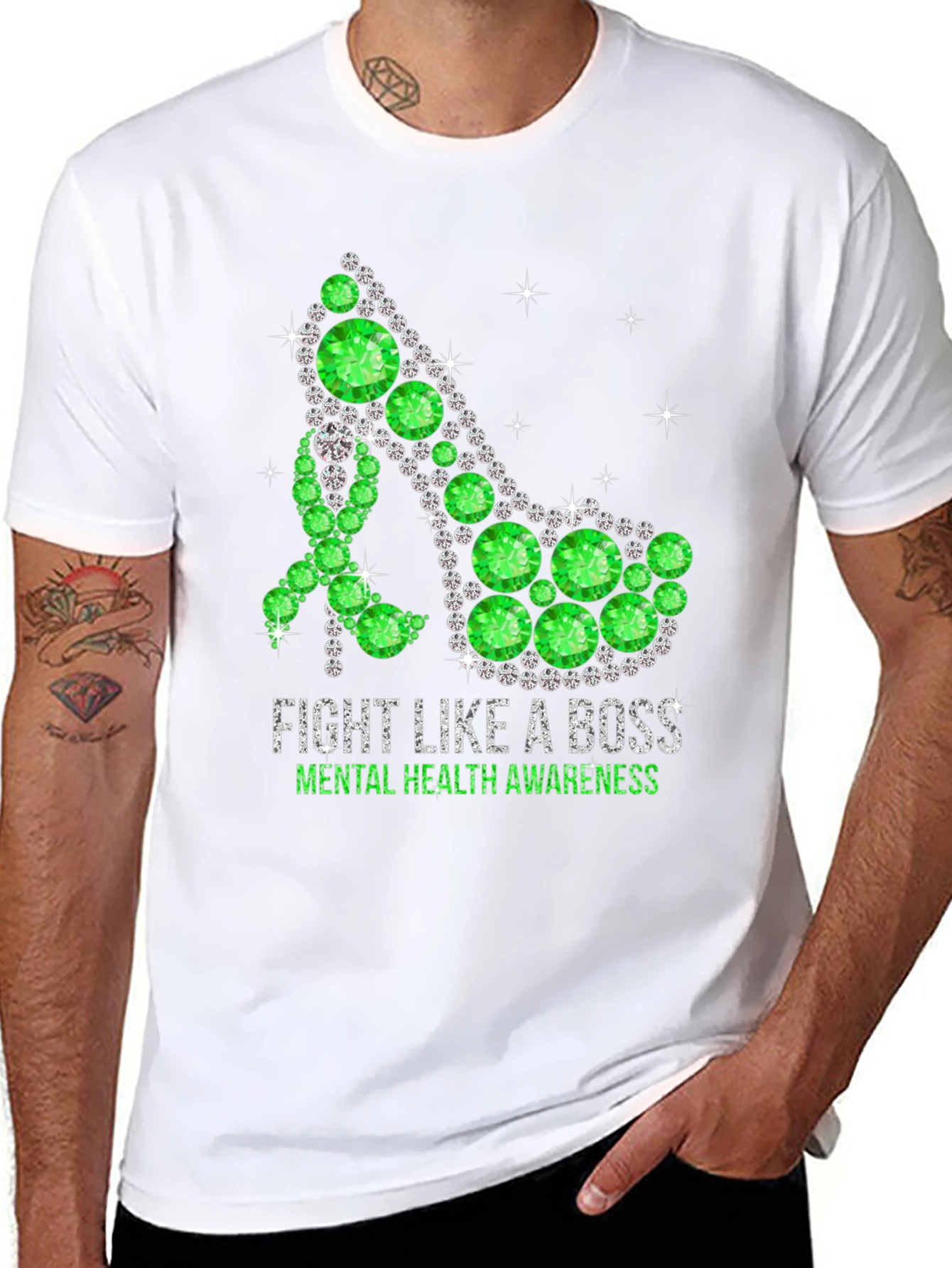 Fight Like A Boss Mental Health Awareness Shoe T-Shirt