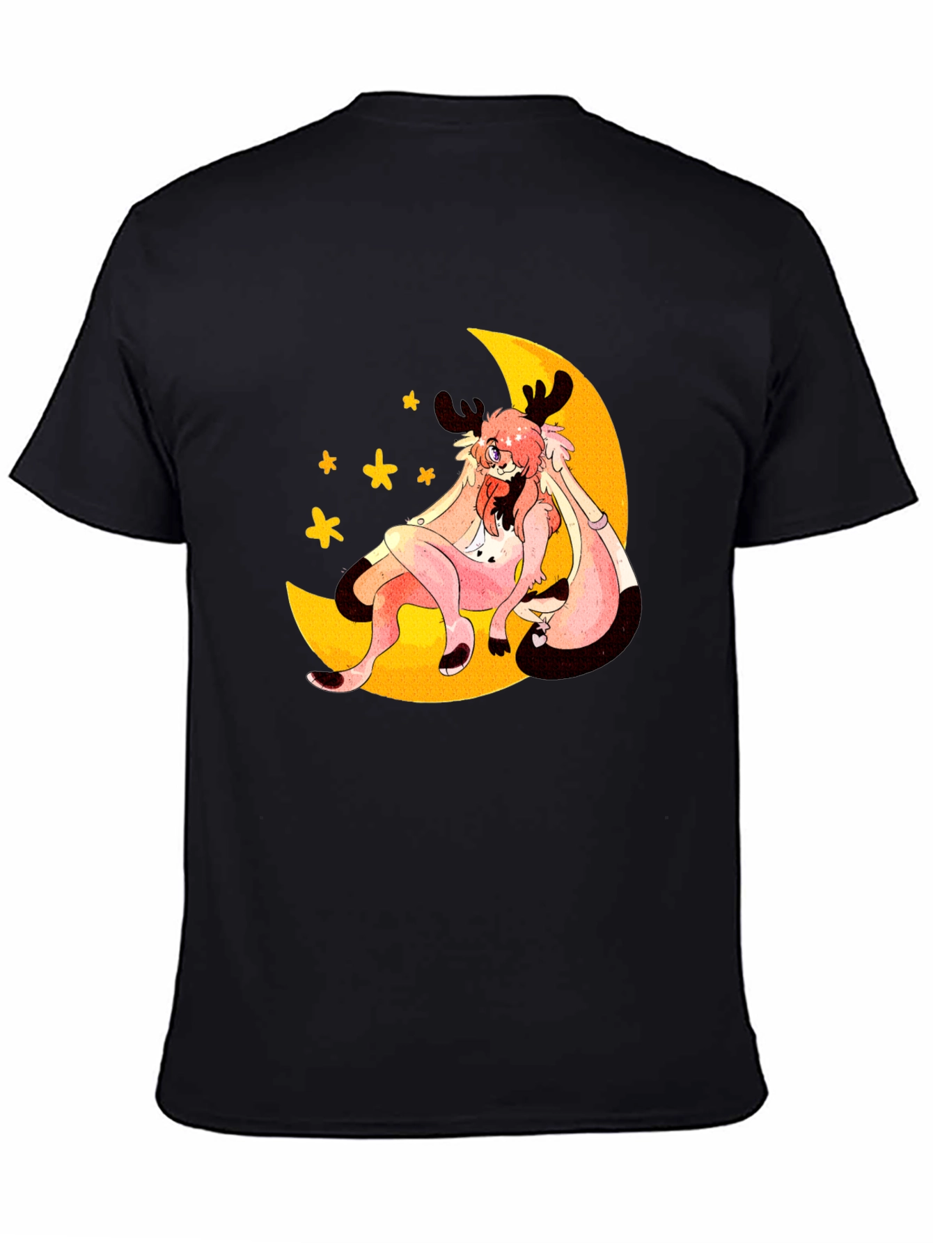 Moon Creature Graphic Black T-Shirt