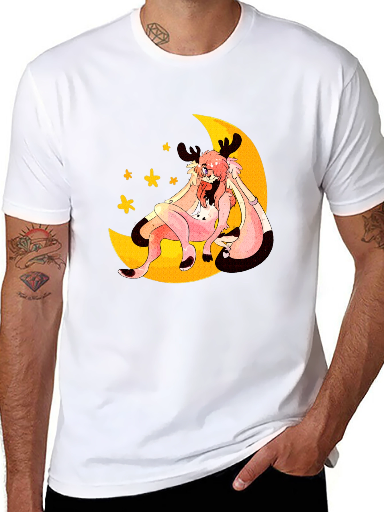 Moon Creature Graphic Black T-Shirt