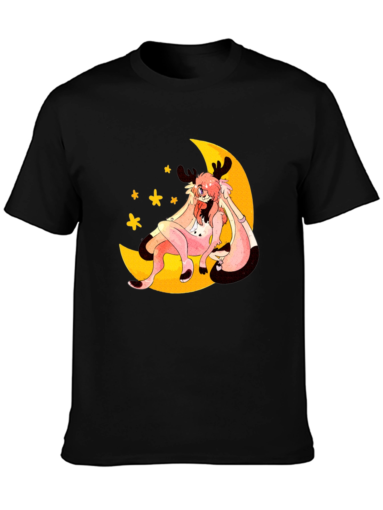 Moon Creature Graphic Black T-Shirt