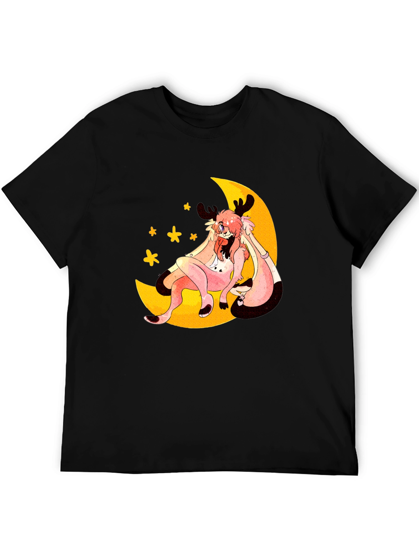 Moon Creature Graphic Black T-Shirt