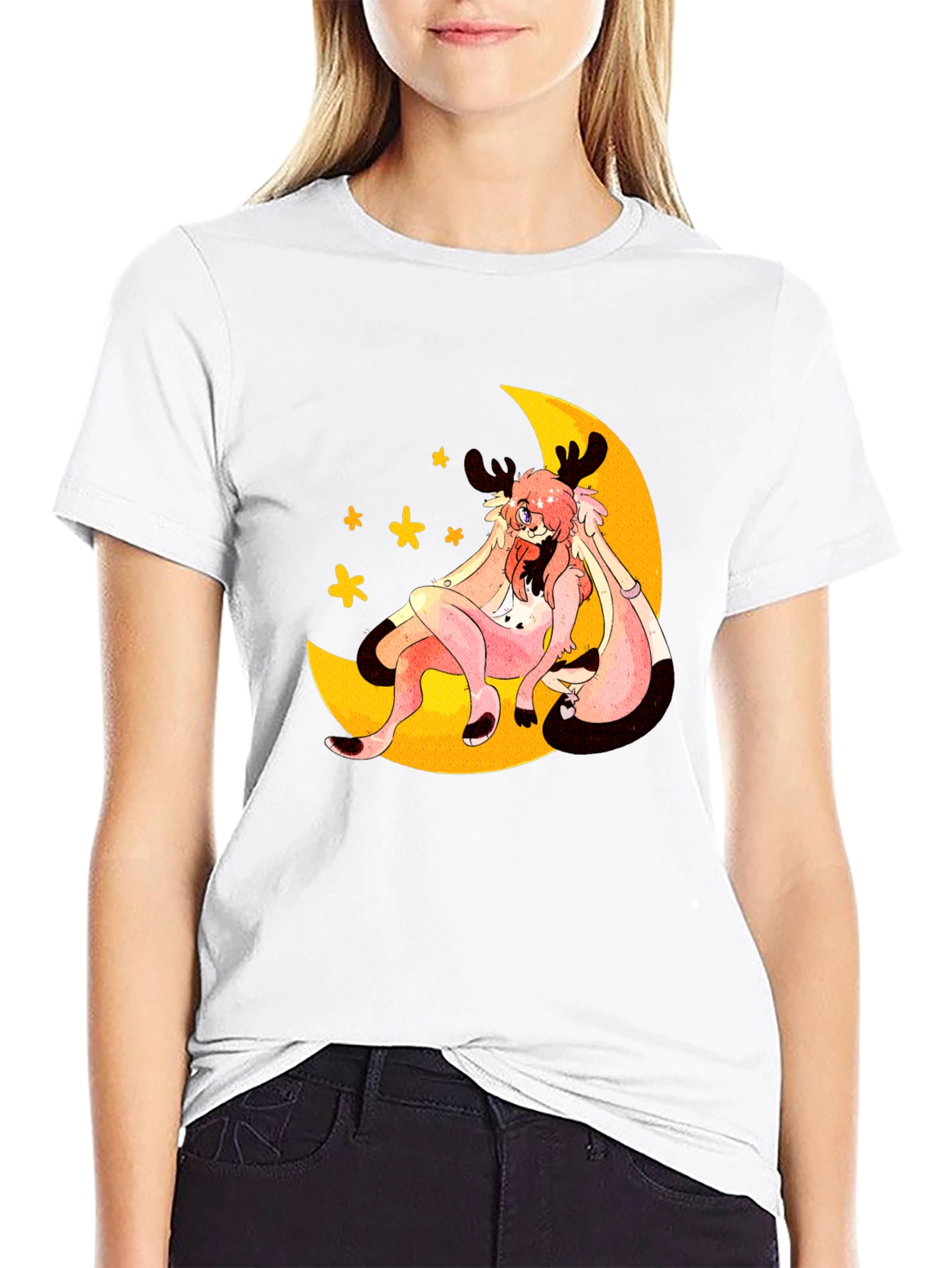 Moon Creature Graphic Black T-Shirt